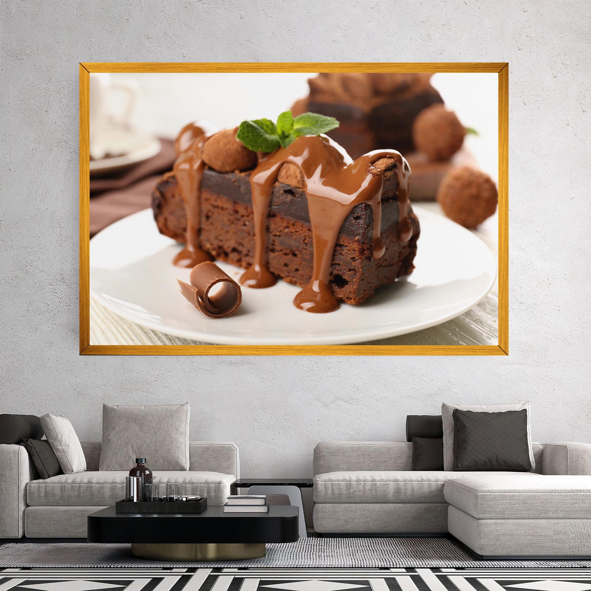 Leinwandbild Mint Chocolate Cake mockup 2