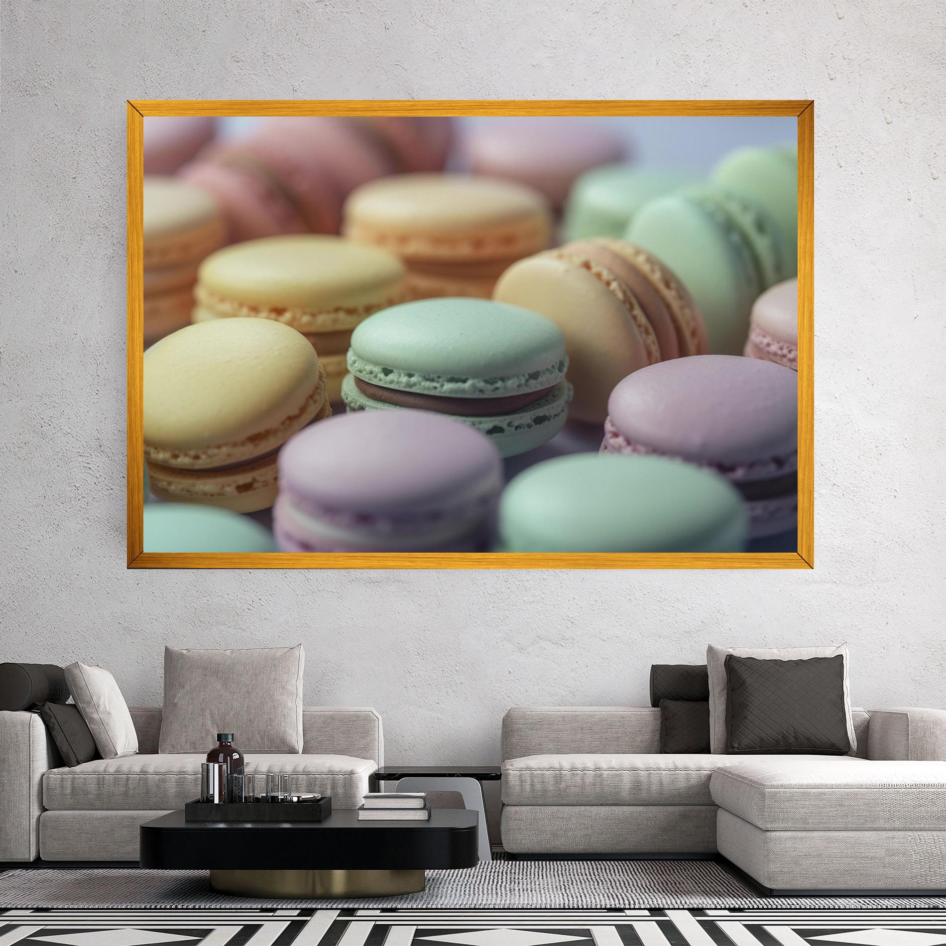 Leinwandbild Pastel Macarons mockup 2