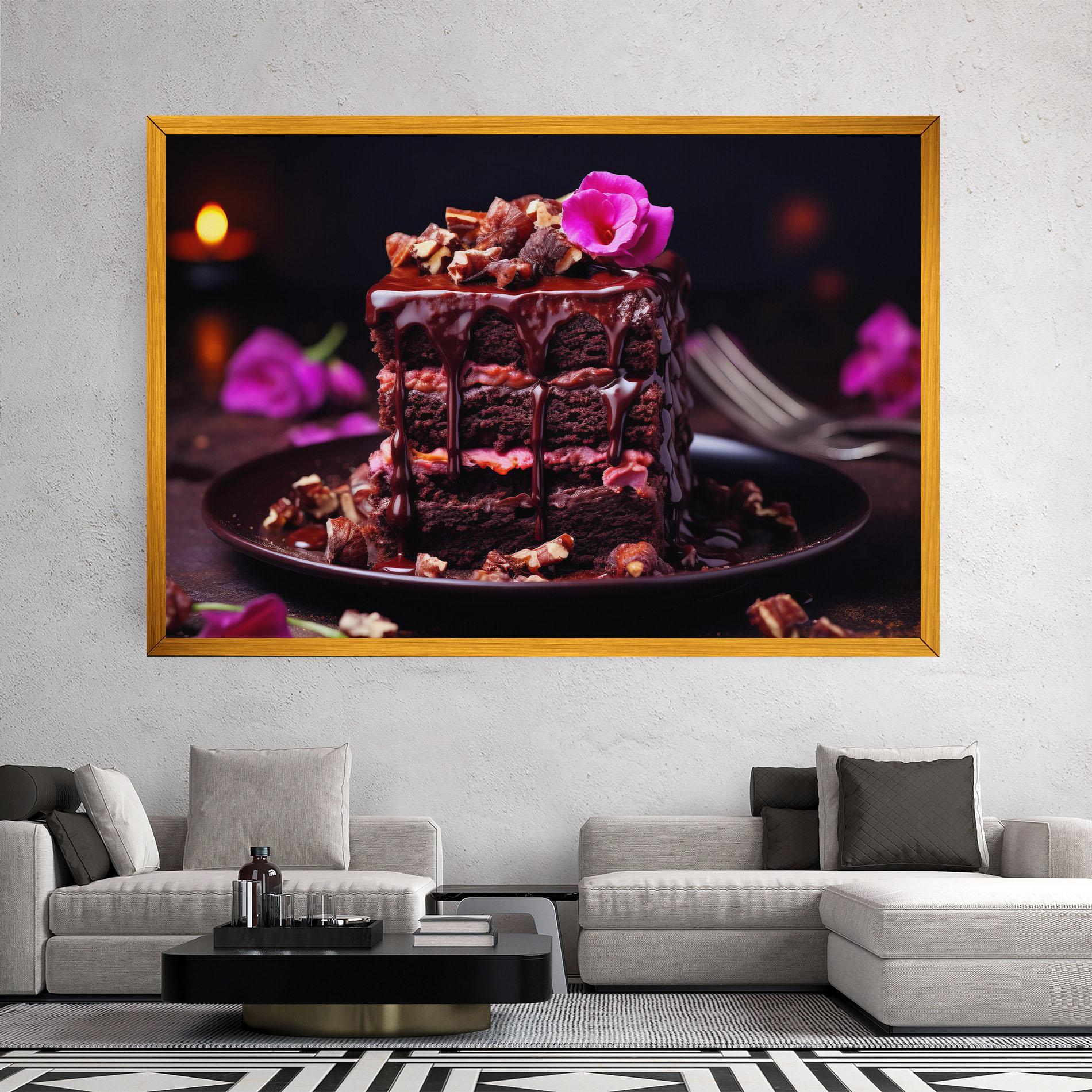 Leinwandbild Pink Flower Cake mockup 2