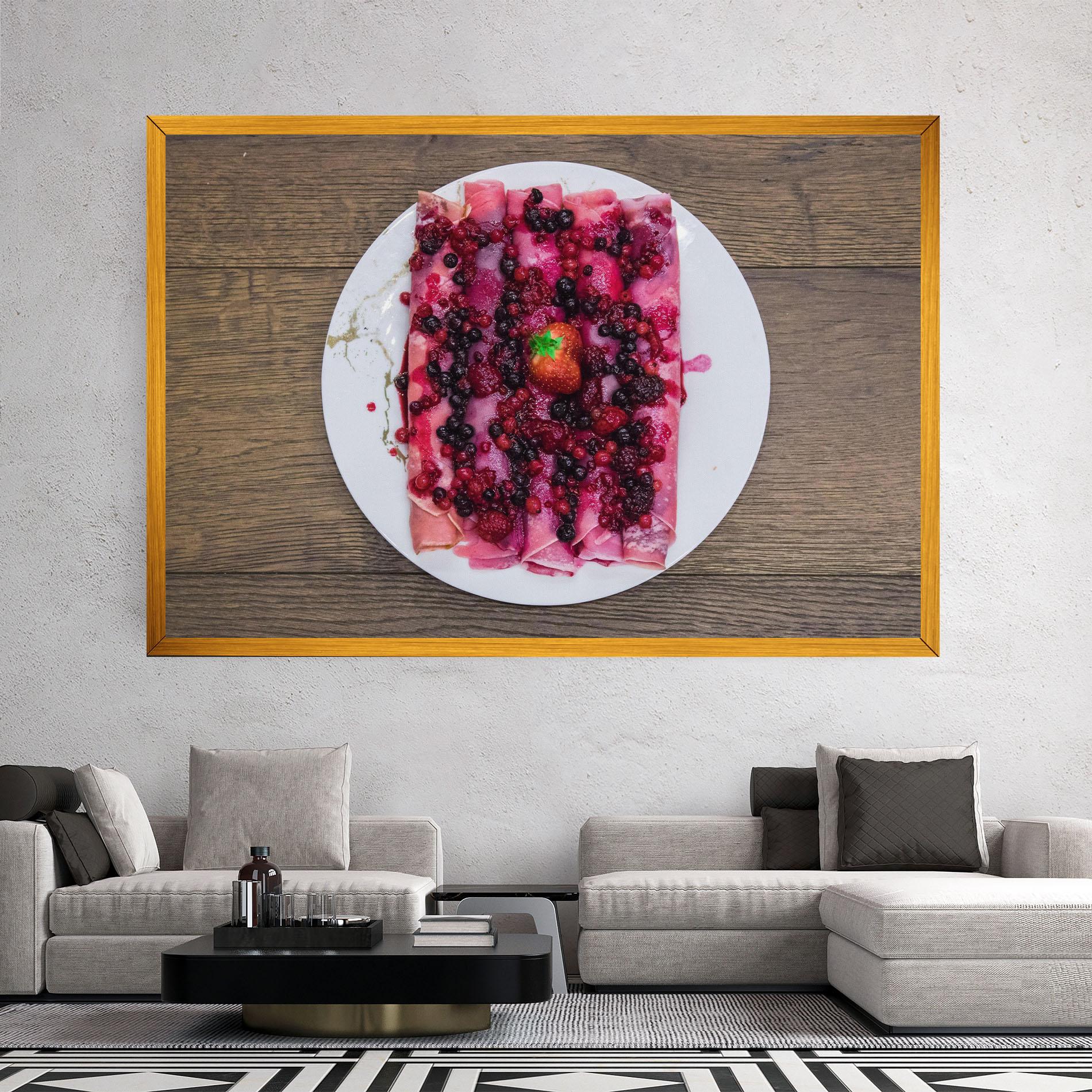 Leinwandbild Strawberry Pancakes mockup 2