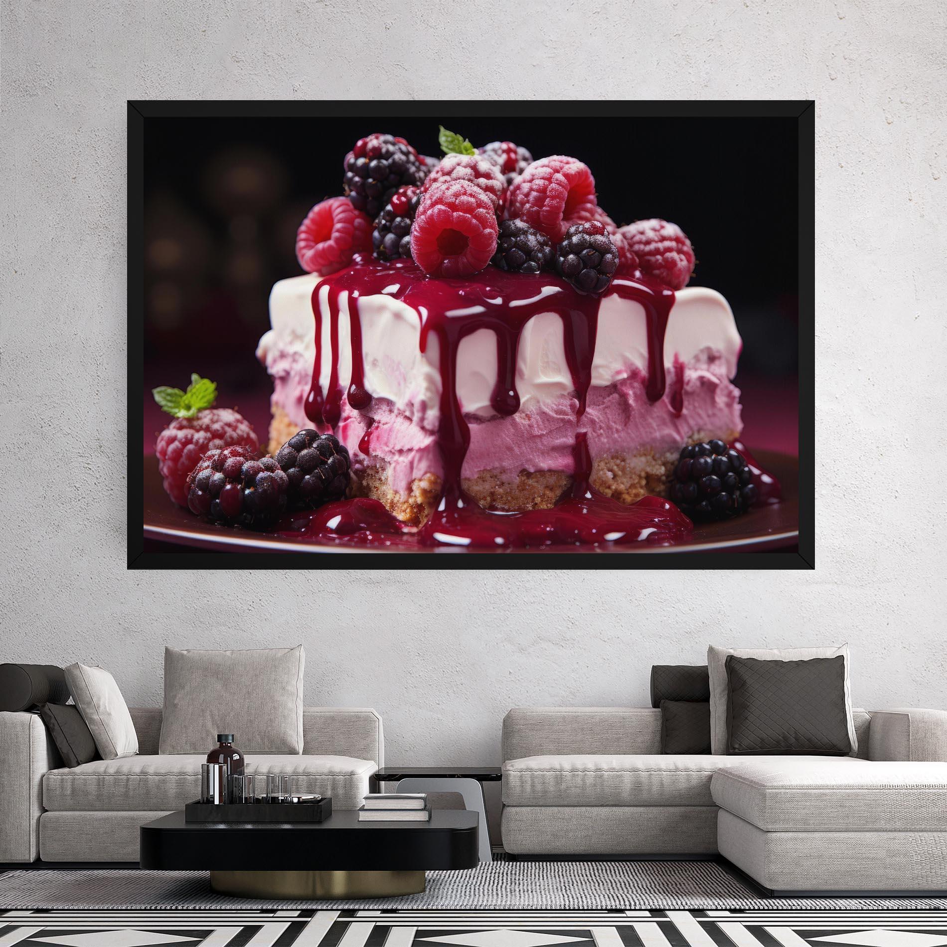 Leinwandbild Berries Cream mockup 2