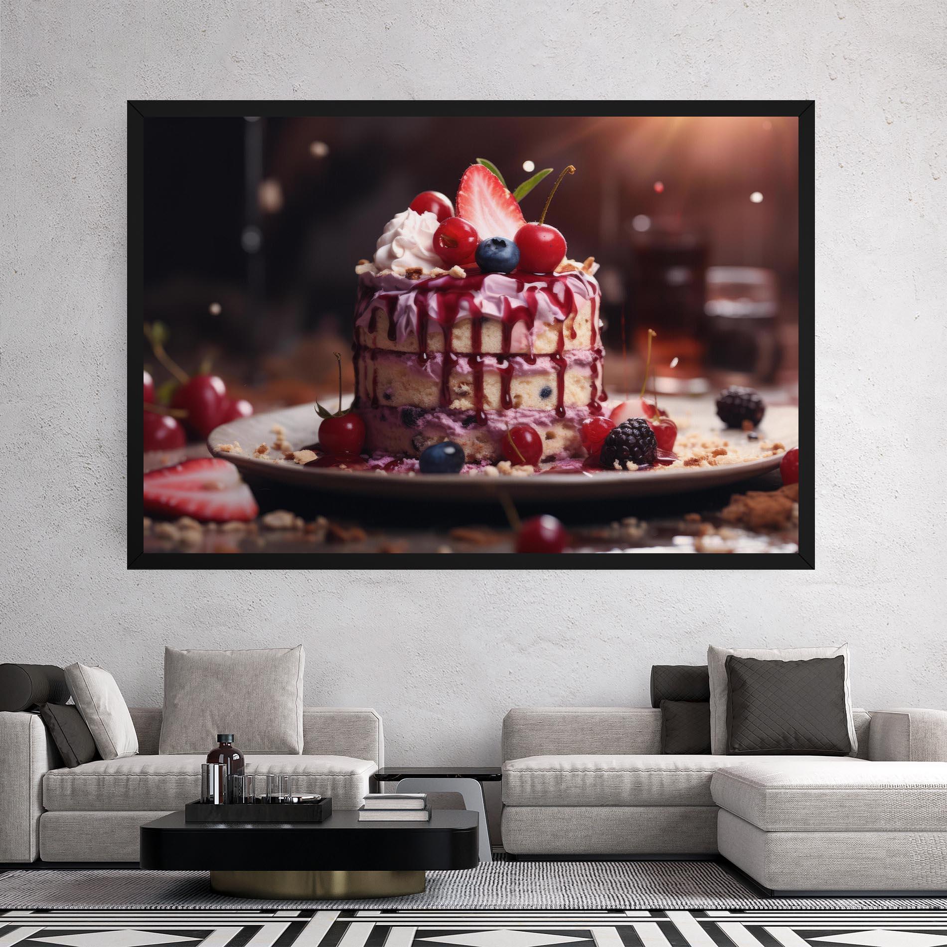 Leinwandbild Berries Dessert mockup 2