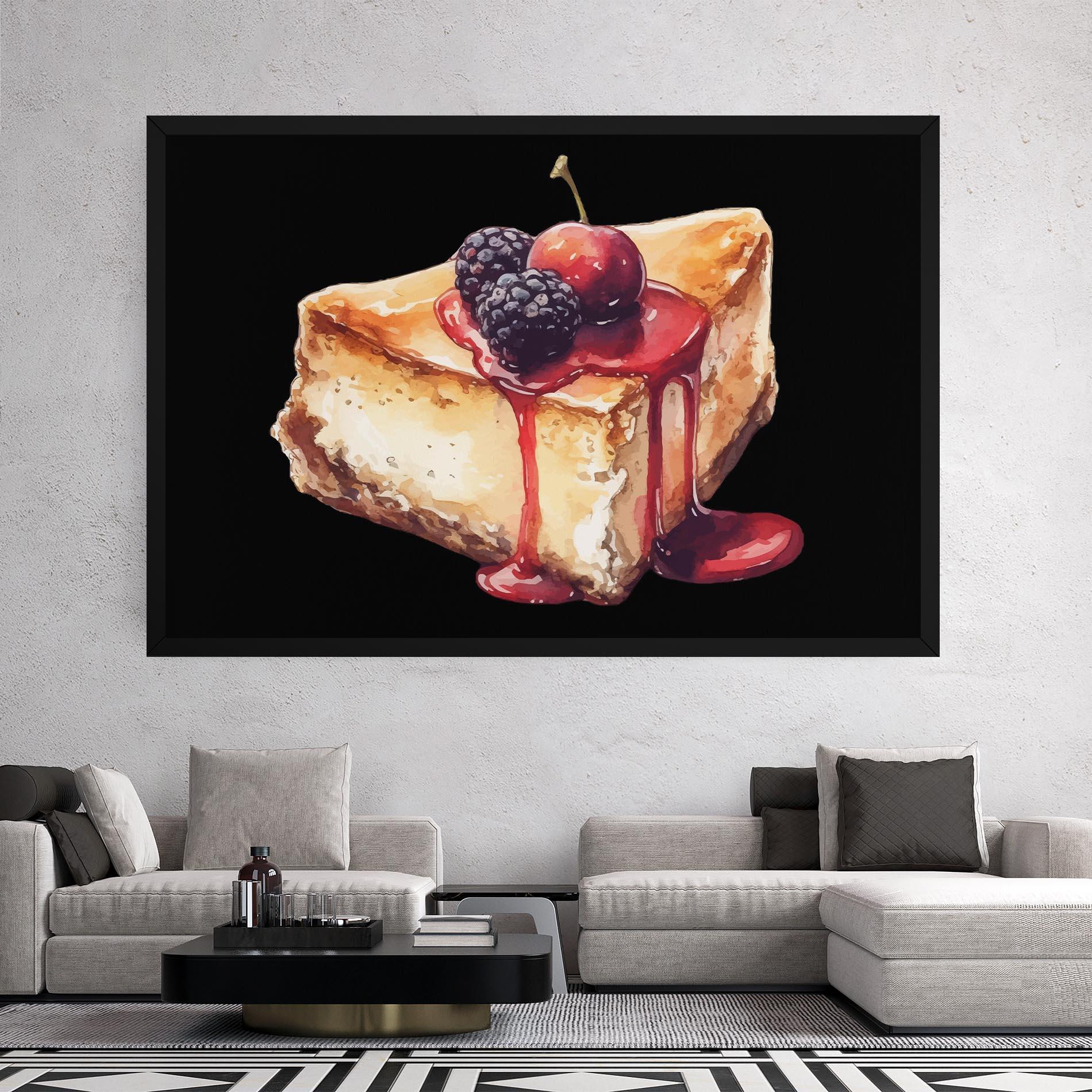 Leinwandbild Berries Pie mockup 2