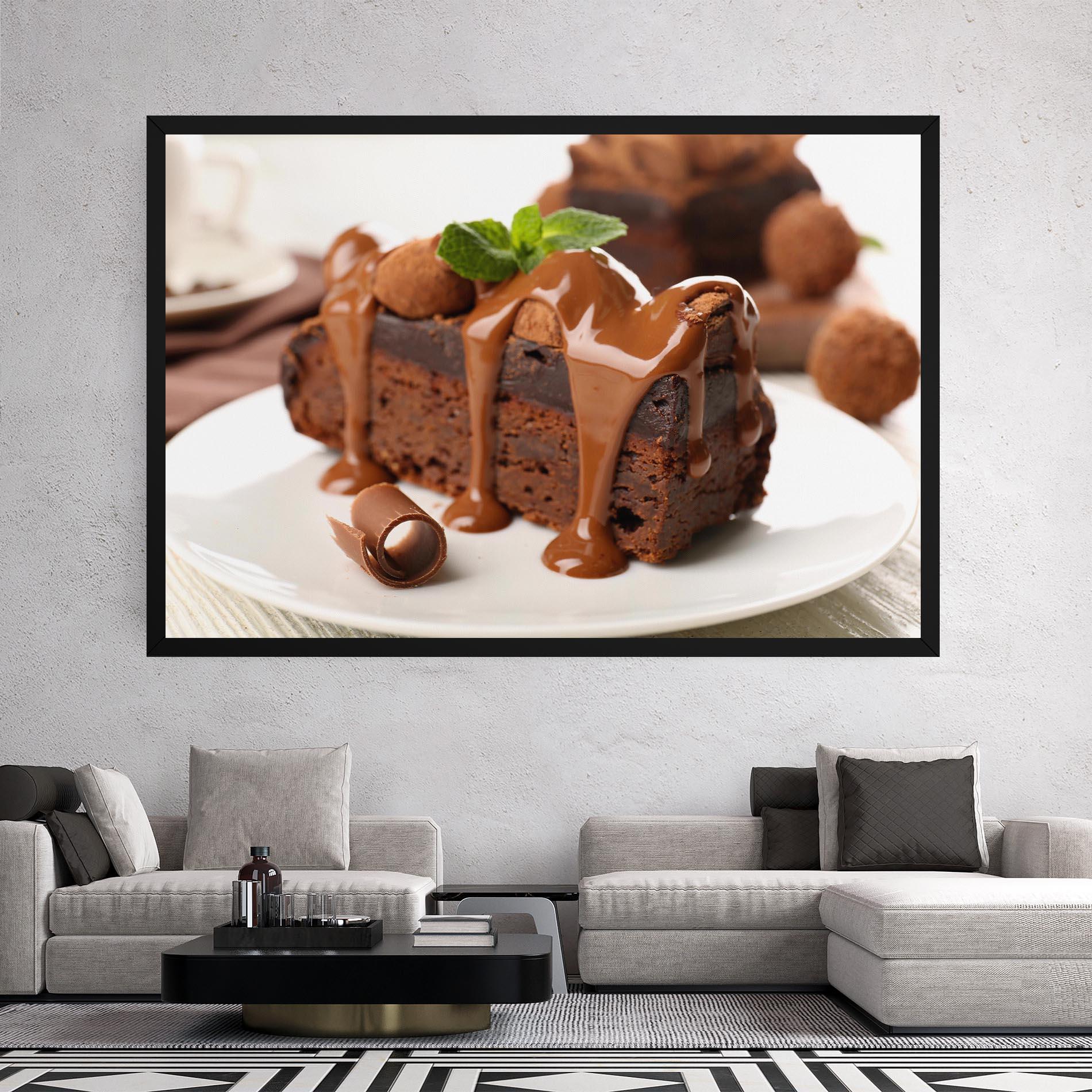 Leinwandbild Mint Chocolate Cake mockup 2