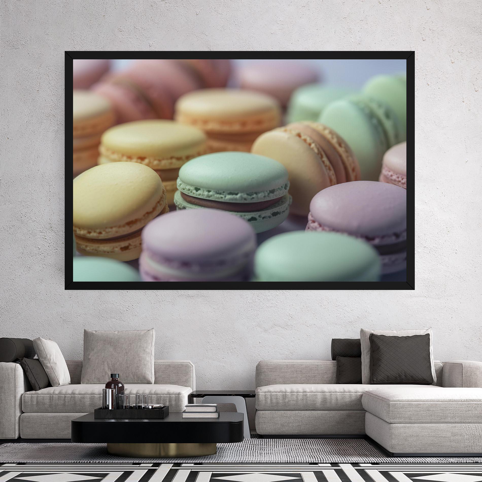 Leinwandbild Pastel Macarons mockup 2