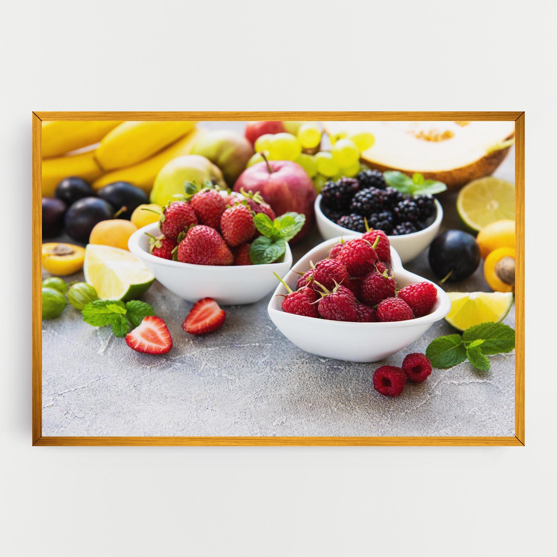 Leinwandbild Heart Fresh Fruits mockup 0