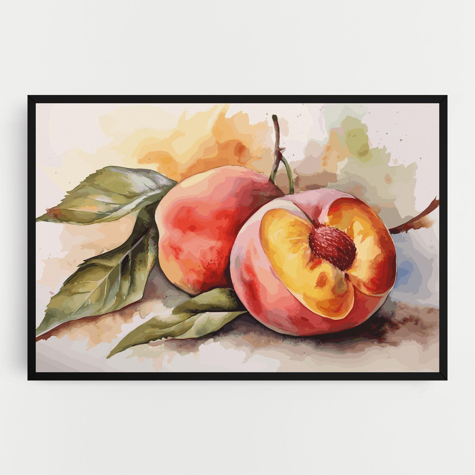 Leinwandbild Watercolor Peach mockup 0