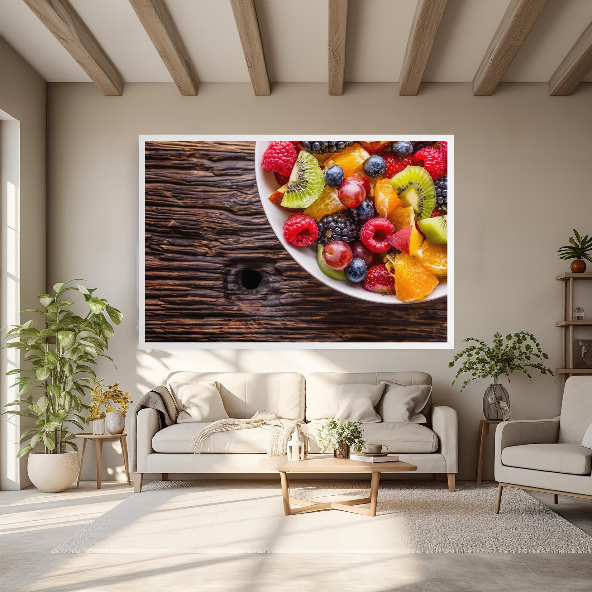 Leinwandbild Fresh Fruit Salad mockup 6