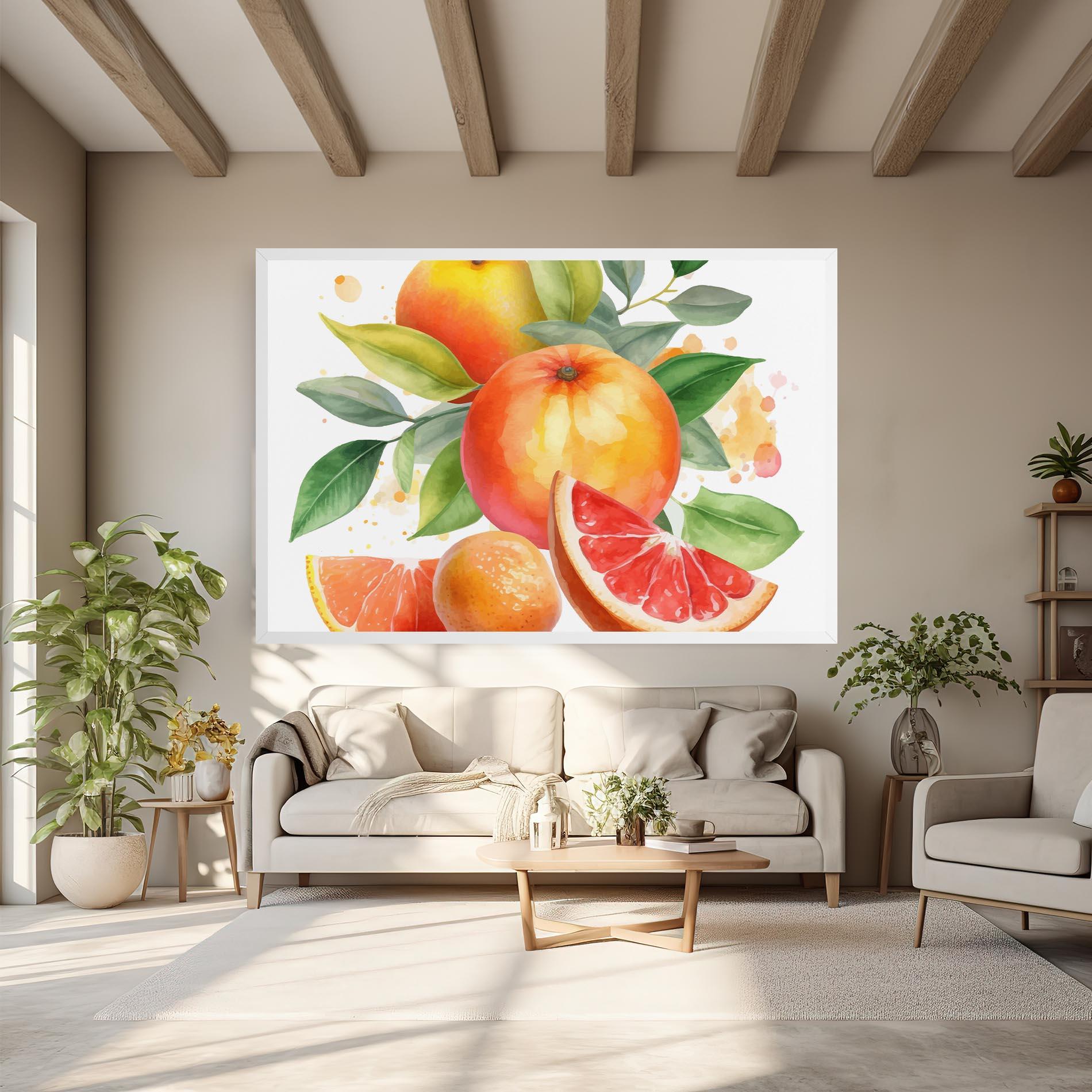 Leinwandbild Grapefruit Art mockup 6