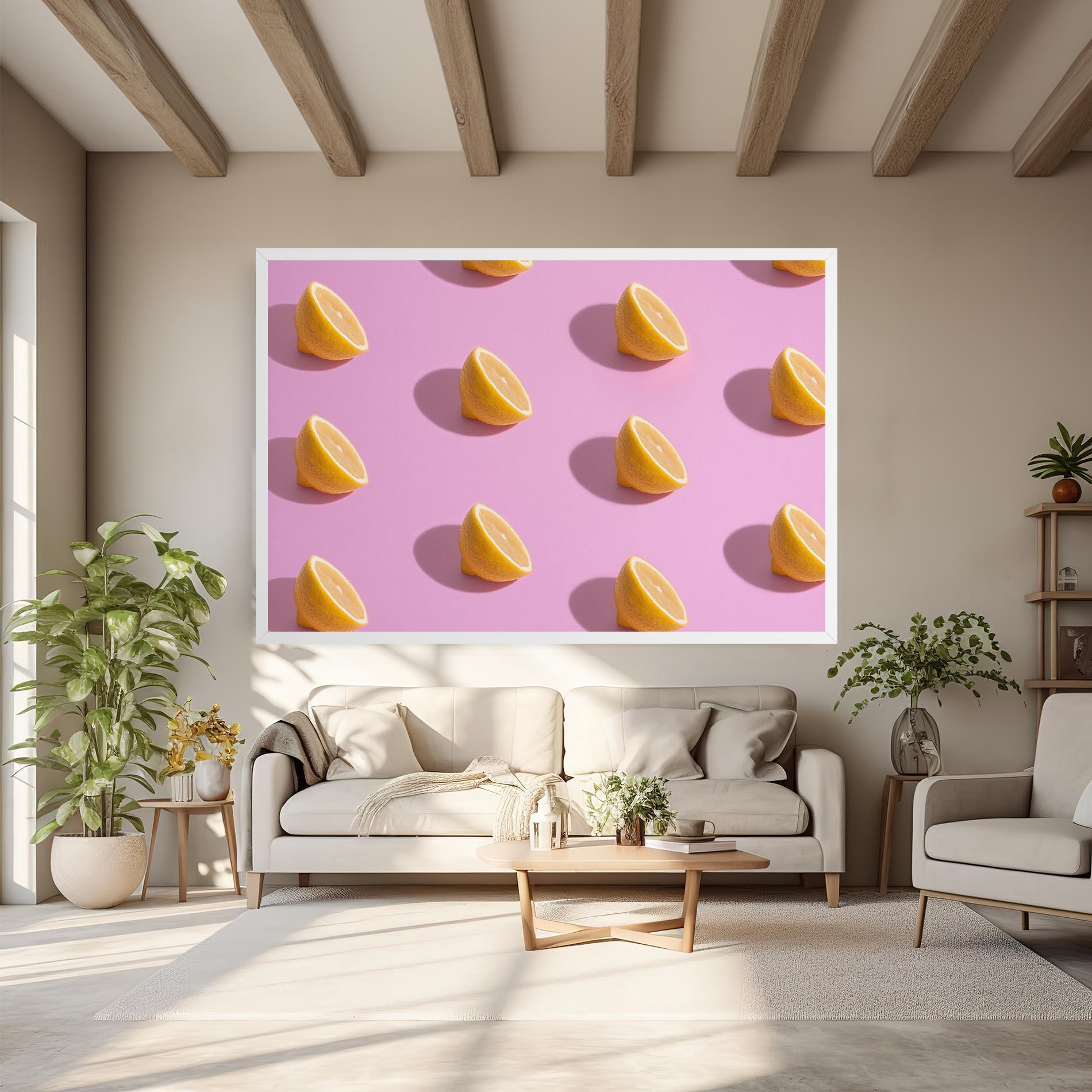 Leinwandbild Lemon Pattern mockup 6