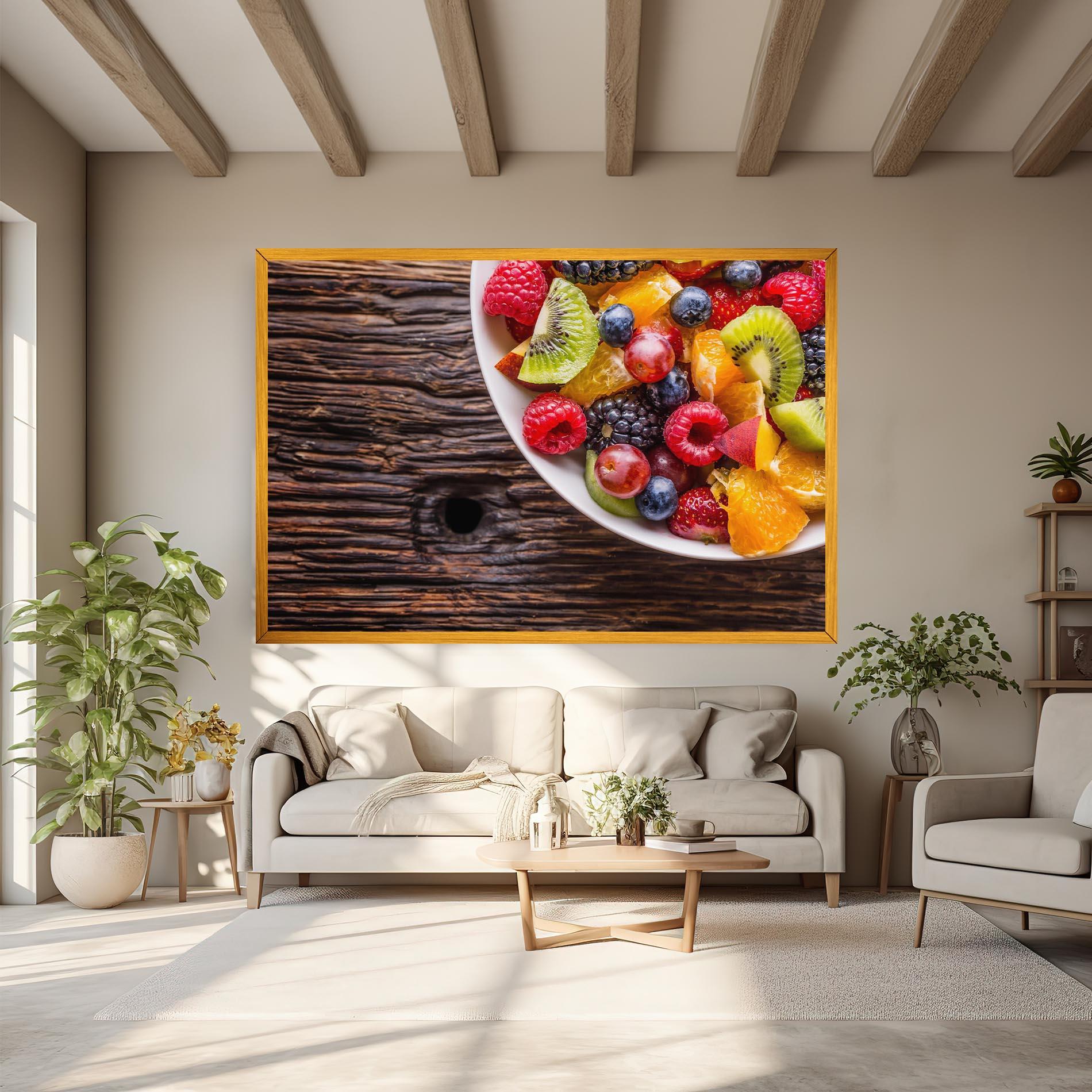 Leinwandbild Fresh Fruit Salad mockup 6