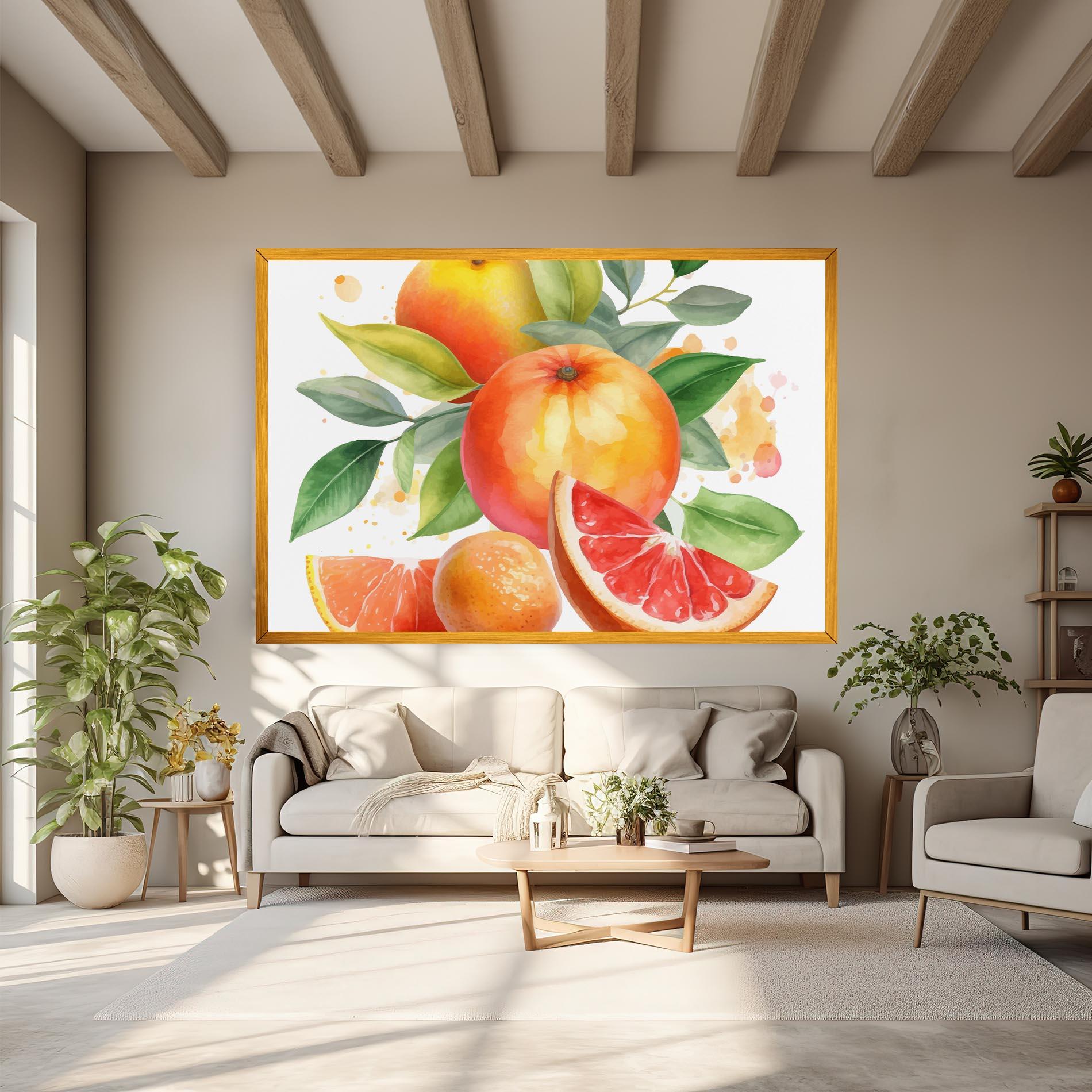 Leinwandbild Grapefruit Art mockup 6