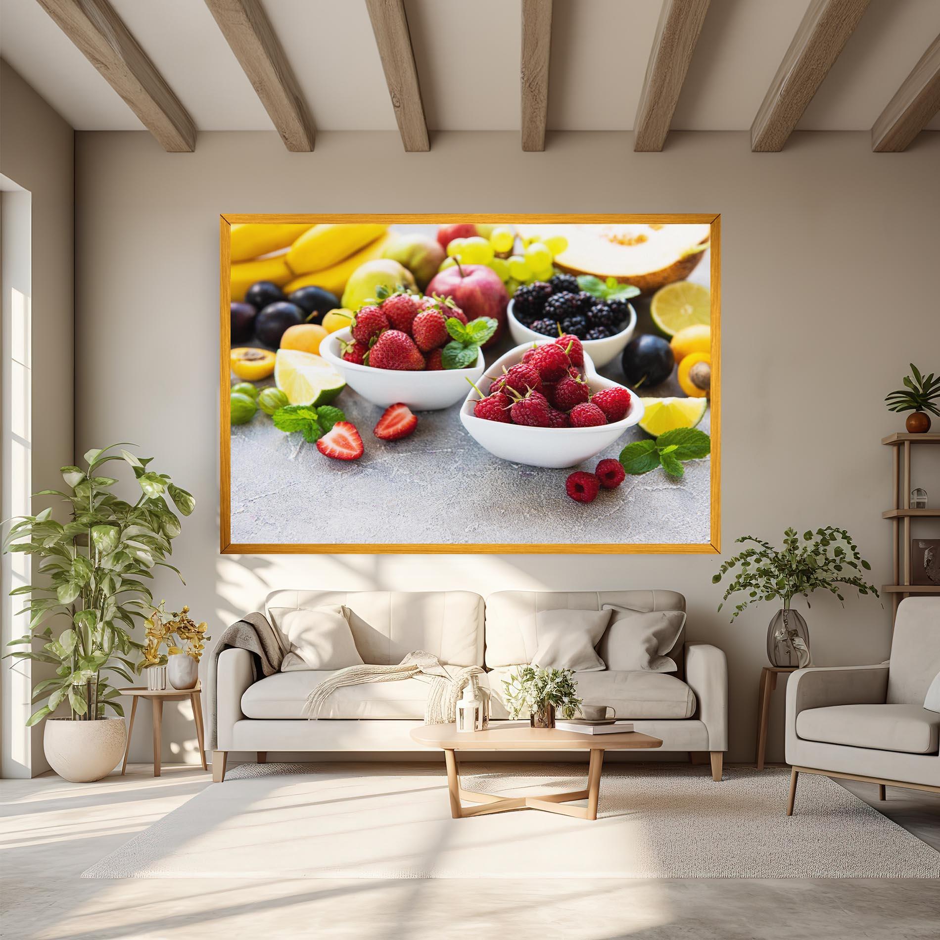 Leinwandbild Heart Fresh Fruits mockup 6