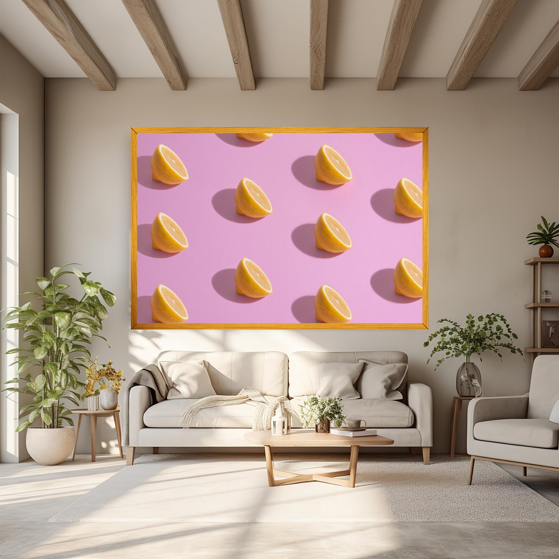 Leinwandbild Lemon Pattern mockup 6