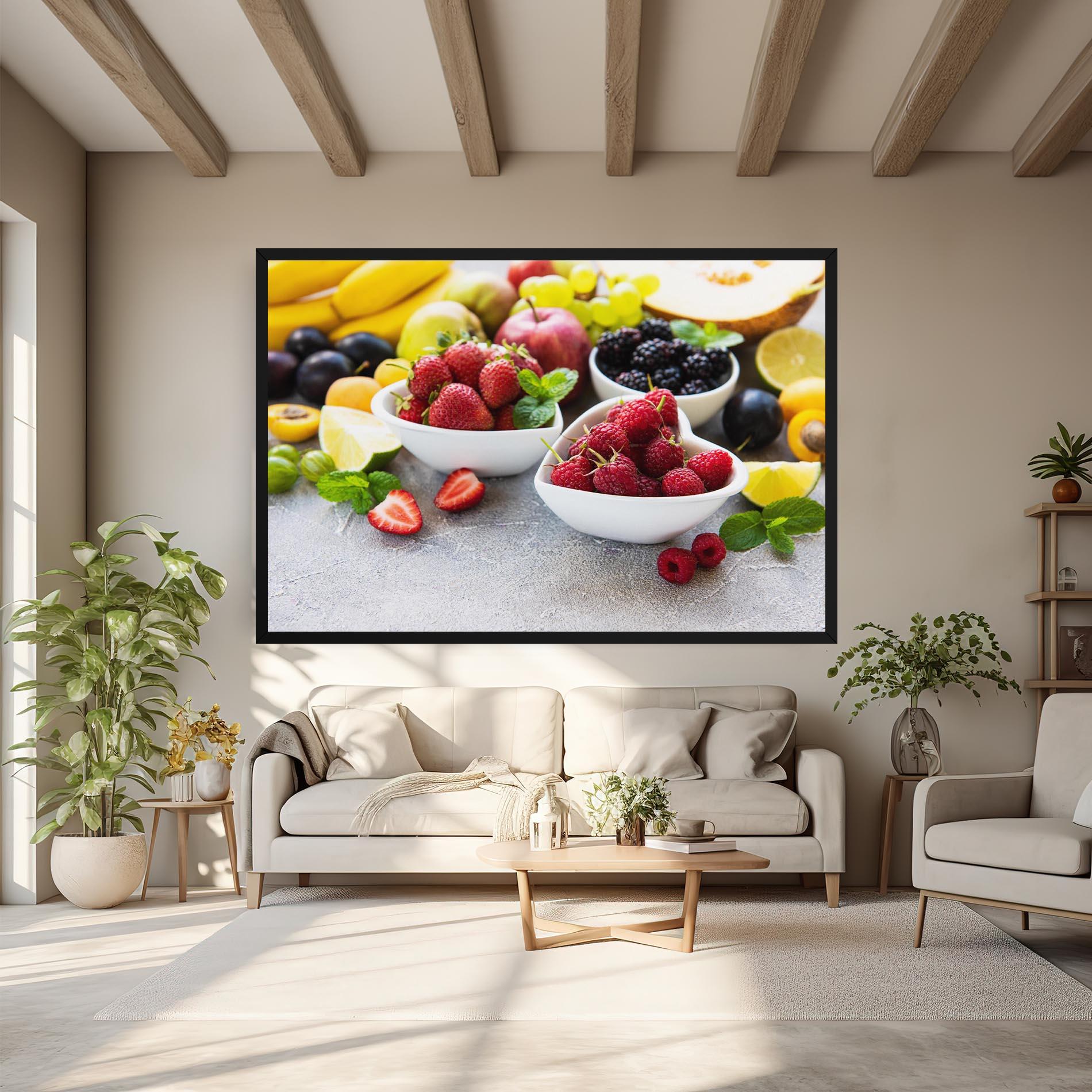 Leinwandbild Heart Fresh Fruits mockup 6