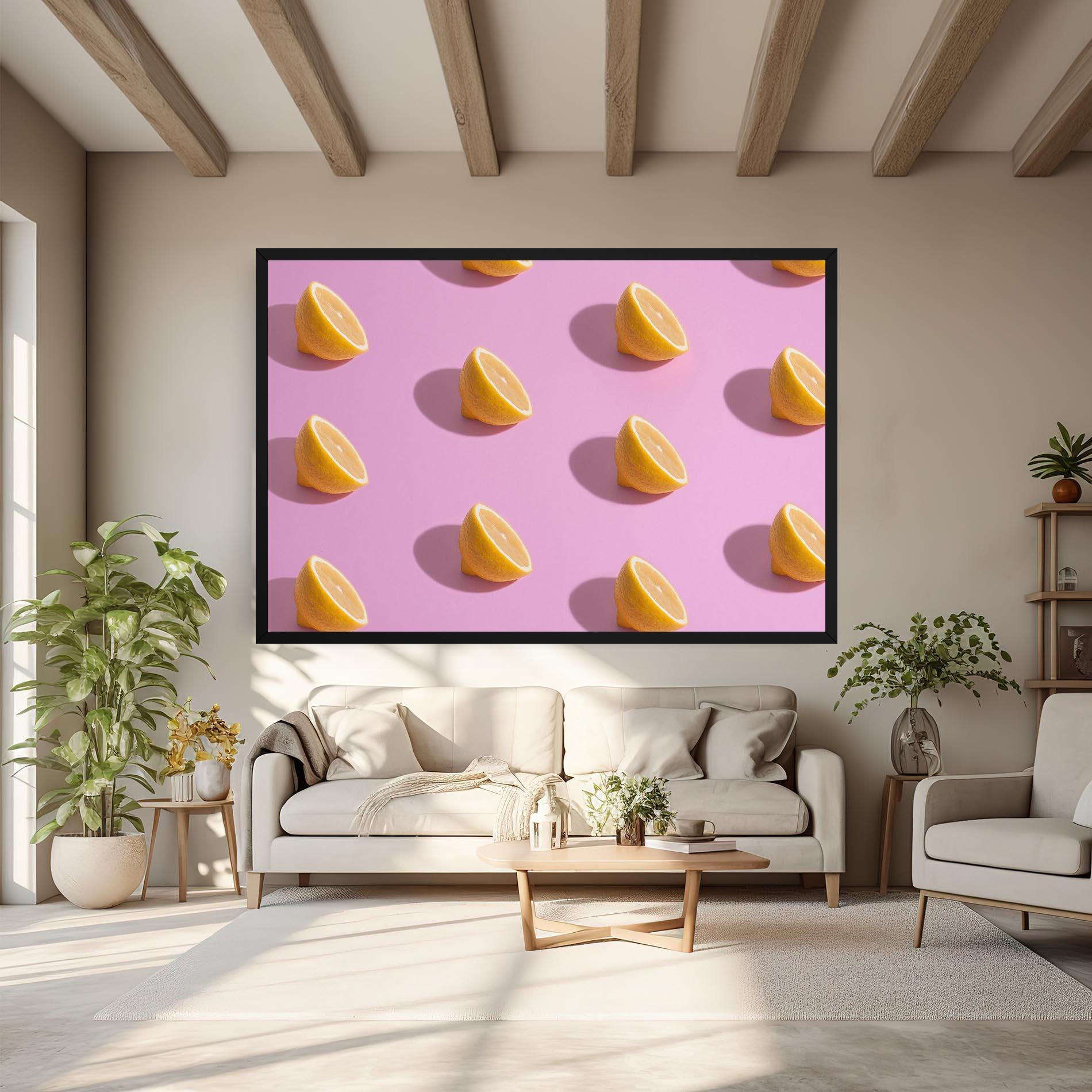 Leinwandbild Lemon Pattern mockup 6