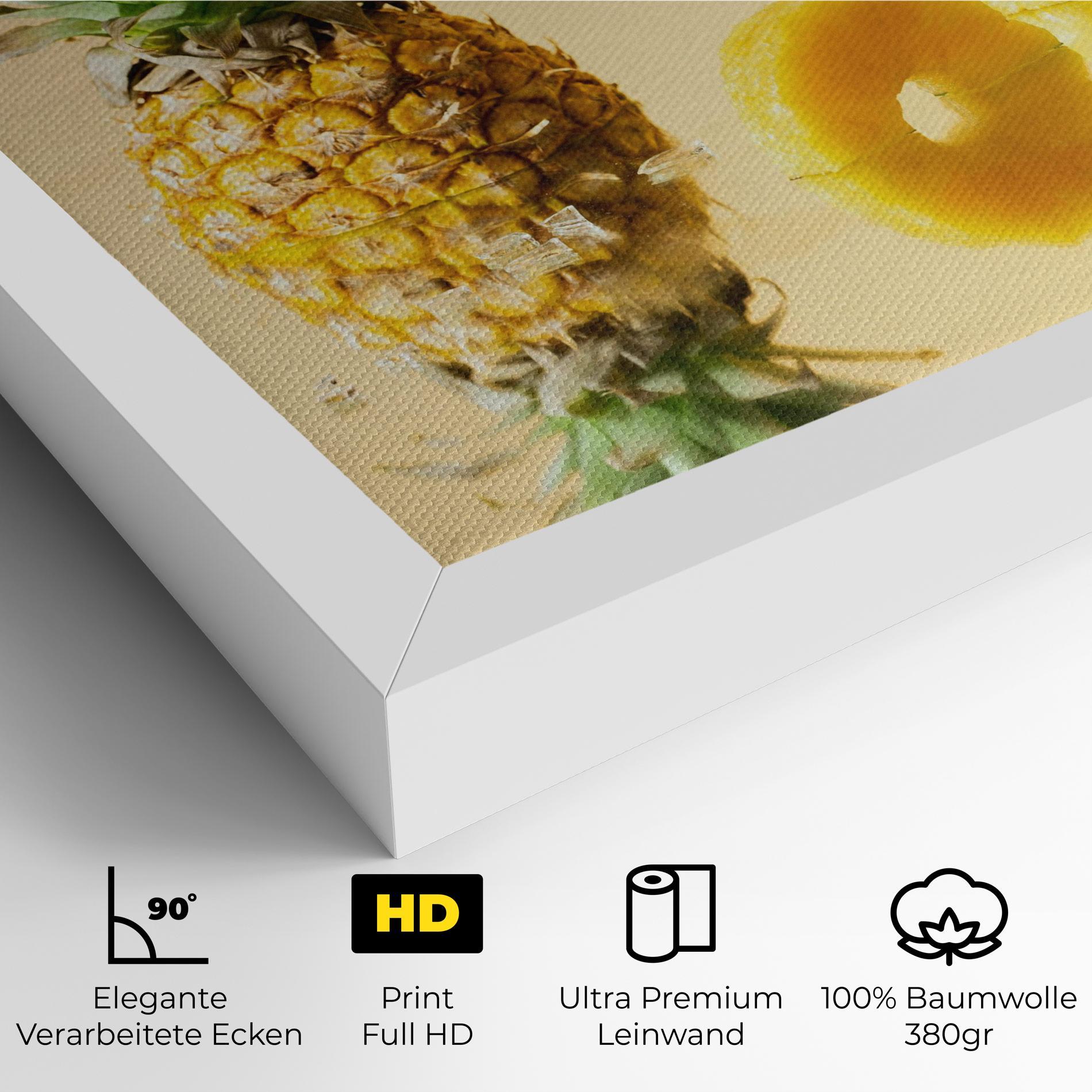 Leinwandbild Cut Pineapple mockup 4