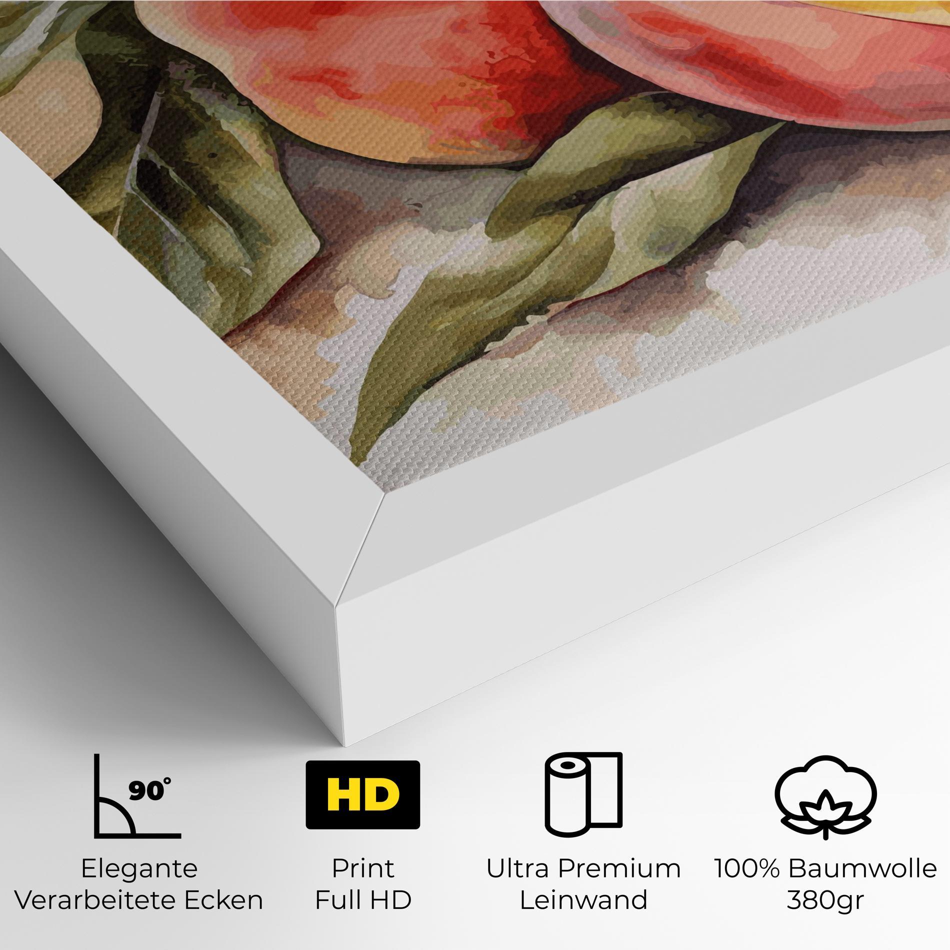 Leinwandbild Watercolor Peach mockup 4