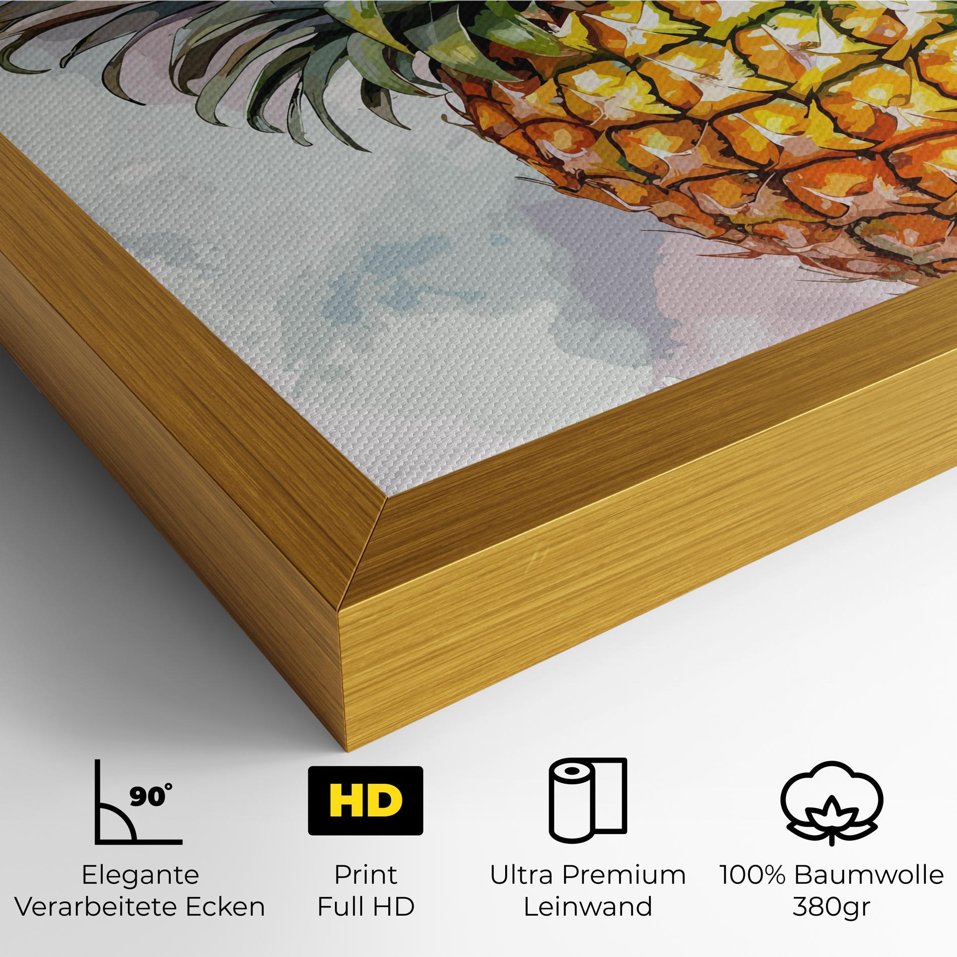 Leinwandbild Artistic Pineapple mockup 4