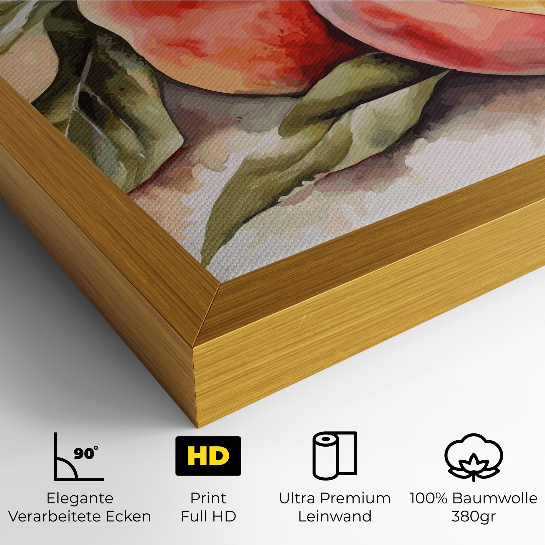 Leinwandbild Watercolor Peach mockup 4
