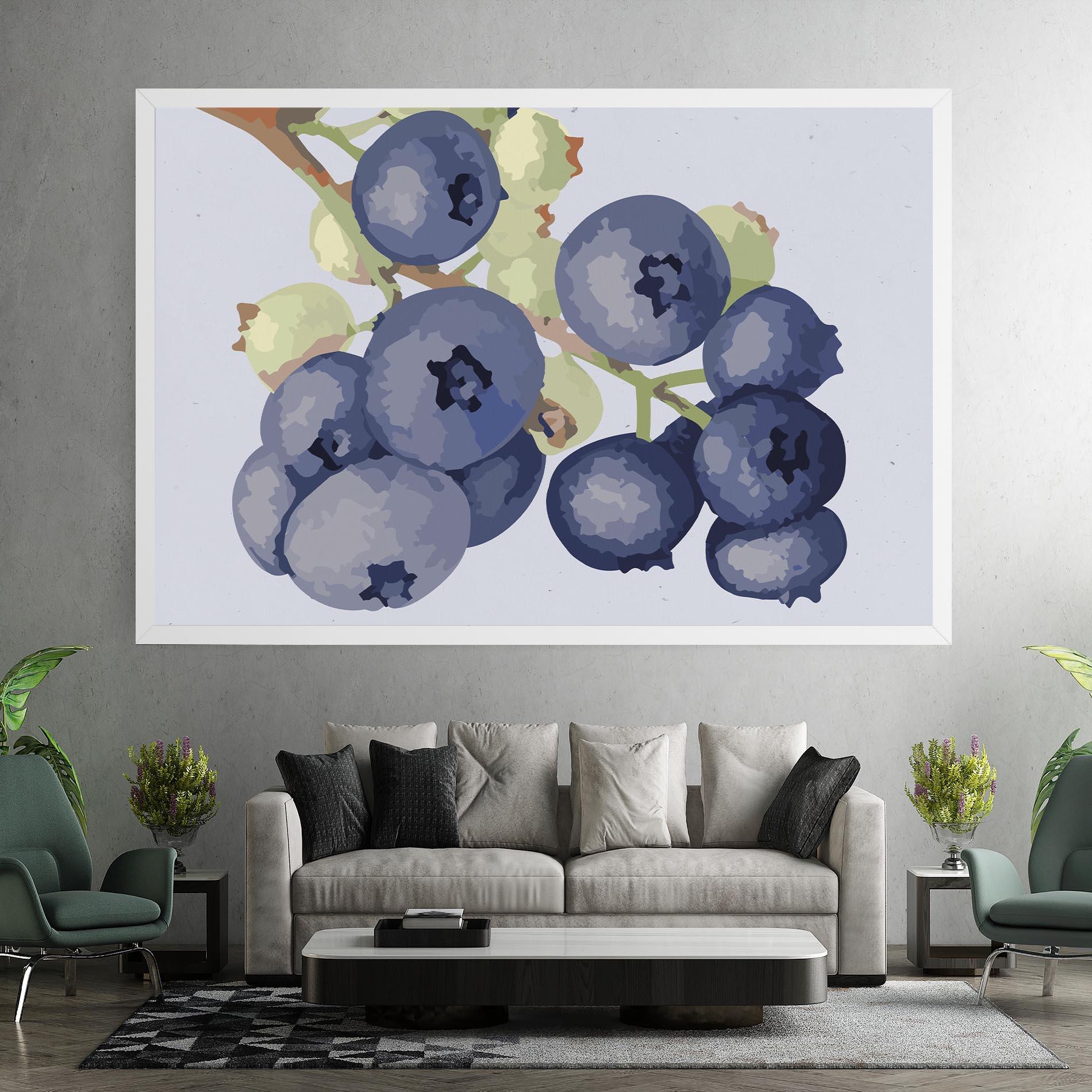 Leinwandbild Blueberries Art mockup 7
