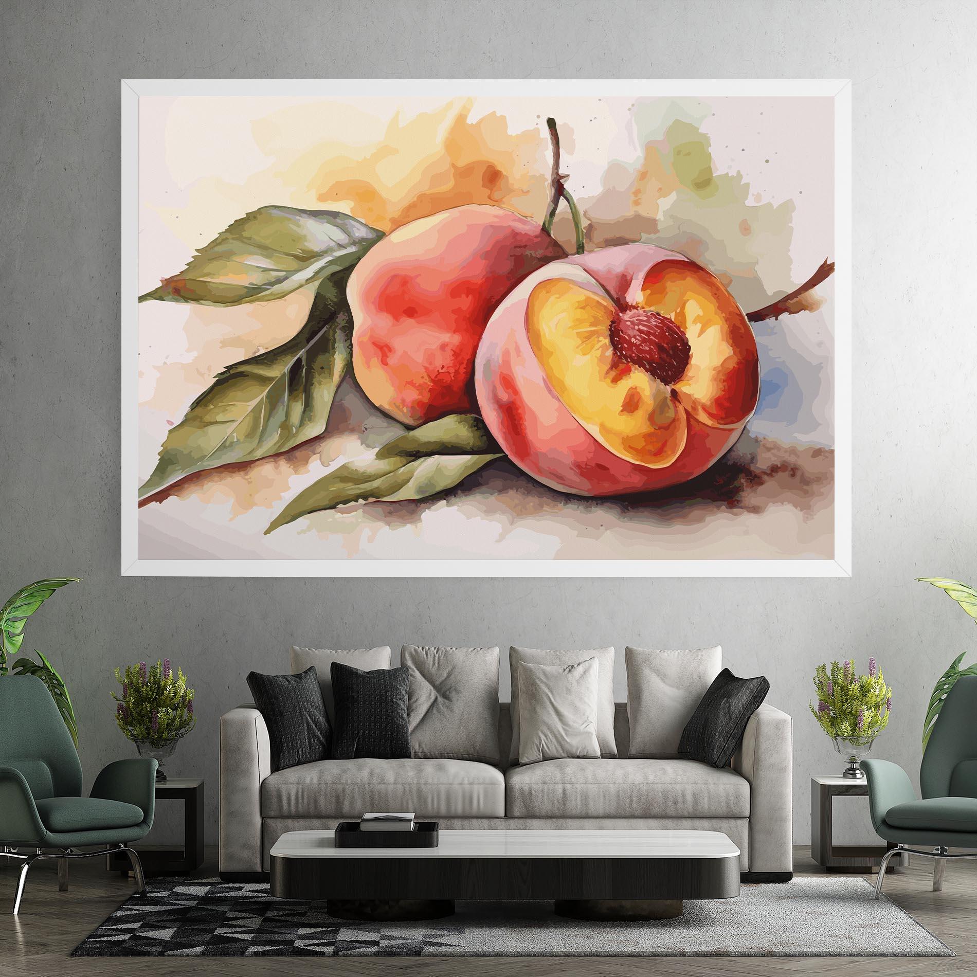 Leinwandbild Watercolor Peach mockup 7