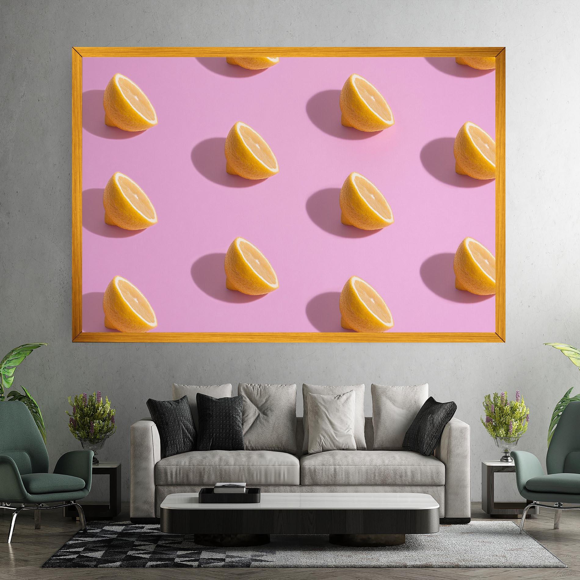 Leinwandbild Lemon Pattern mockup 7