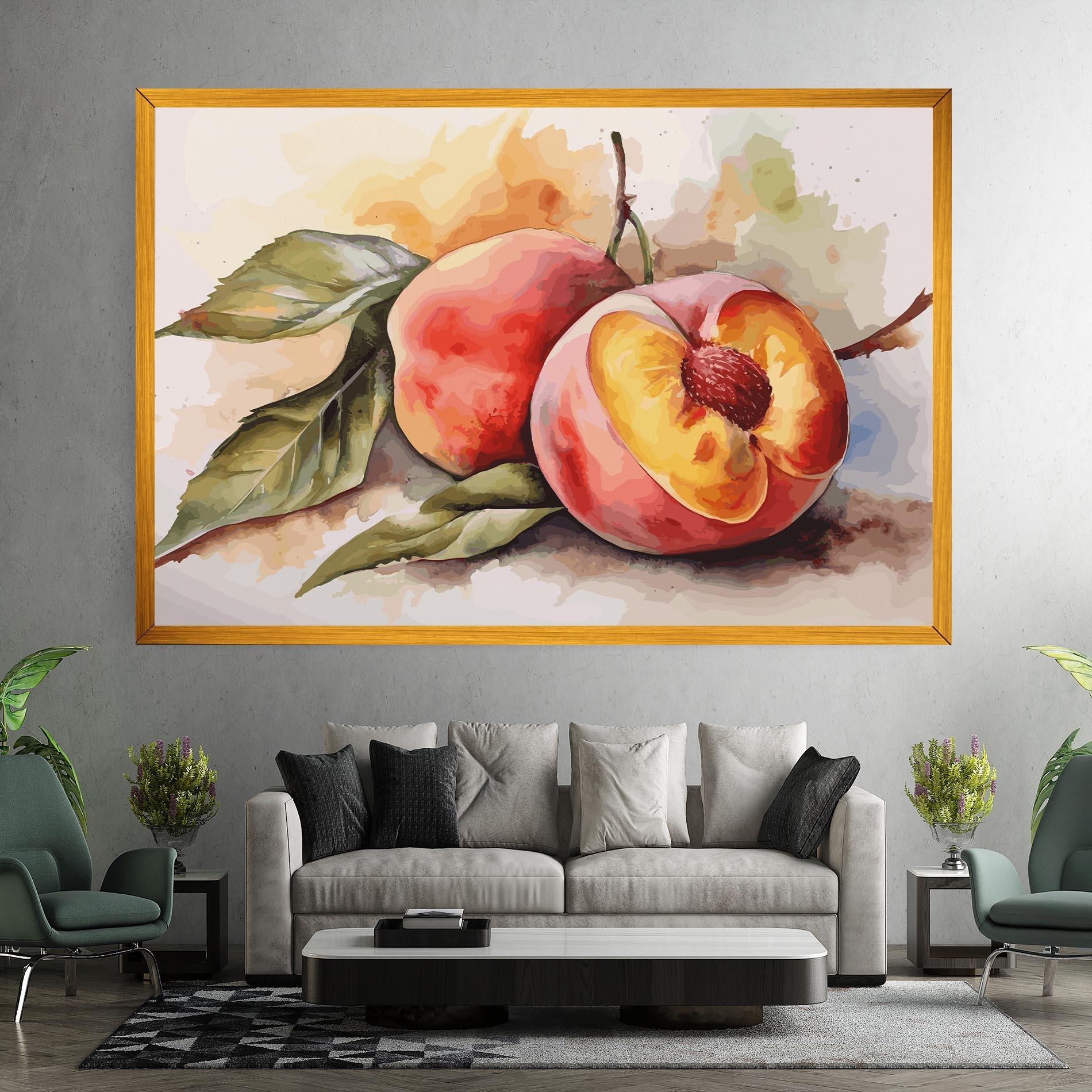 Leinwandbild Watercolor Peach mockup 7
