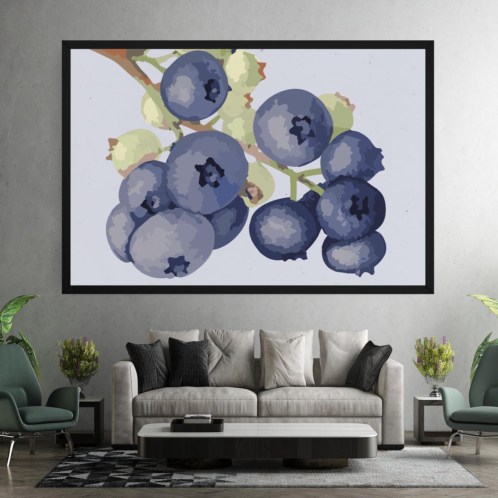 Leinwandbild Blueberries Art mockup 7