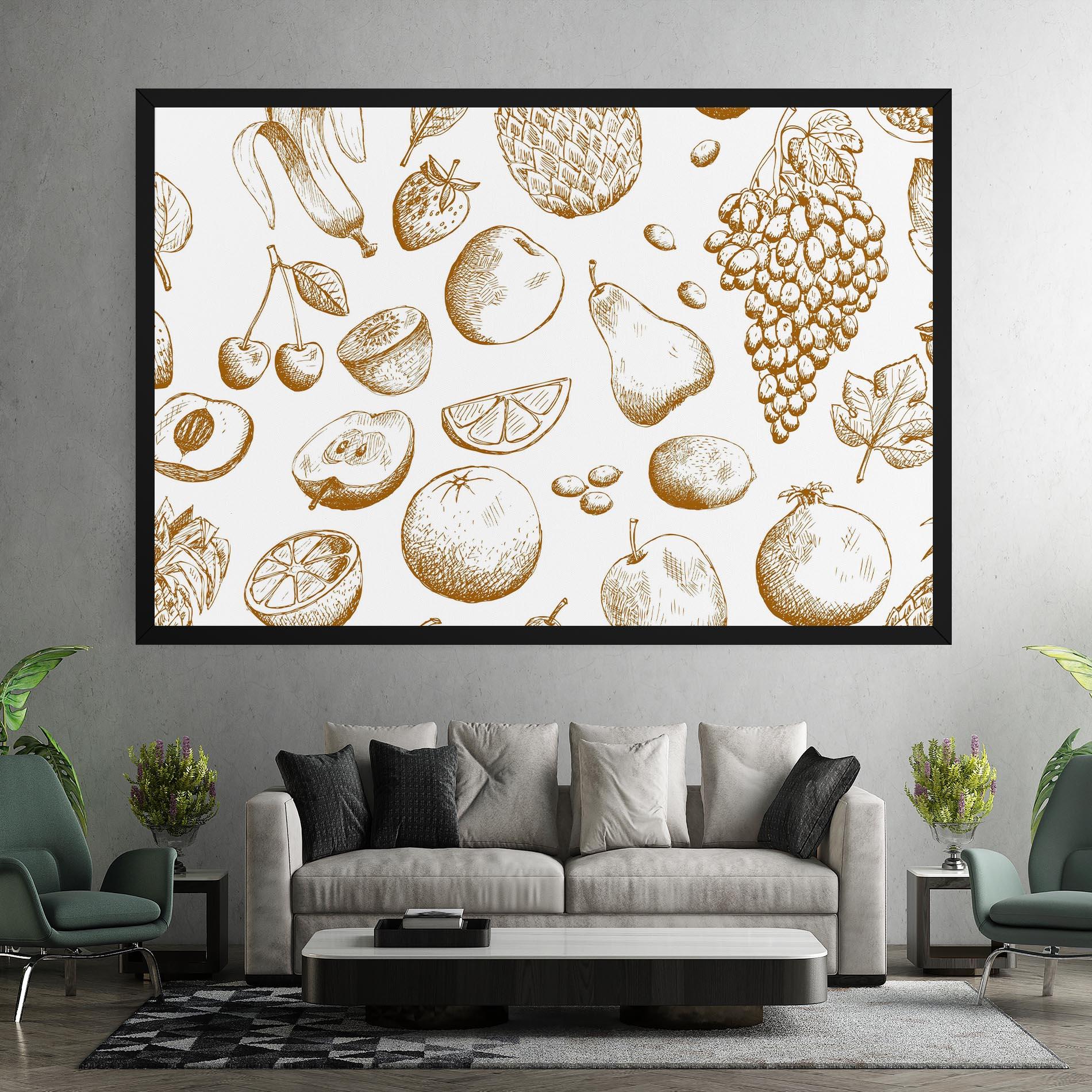 Leinwandbild Floating Fruits mockup 7