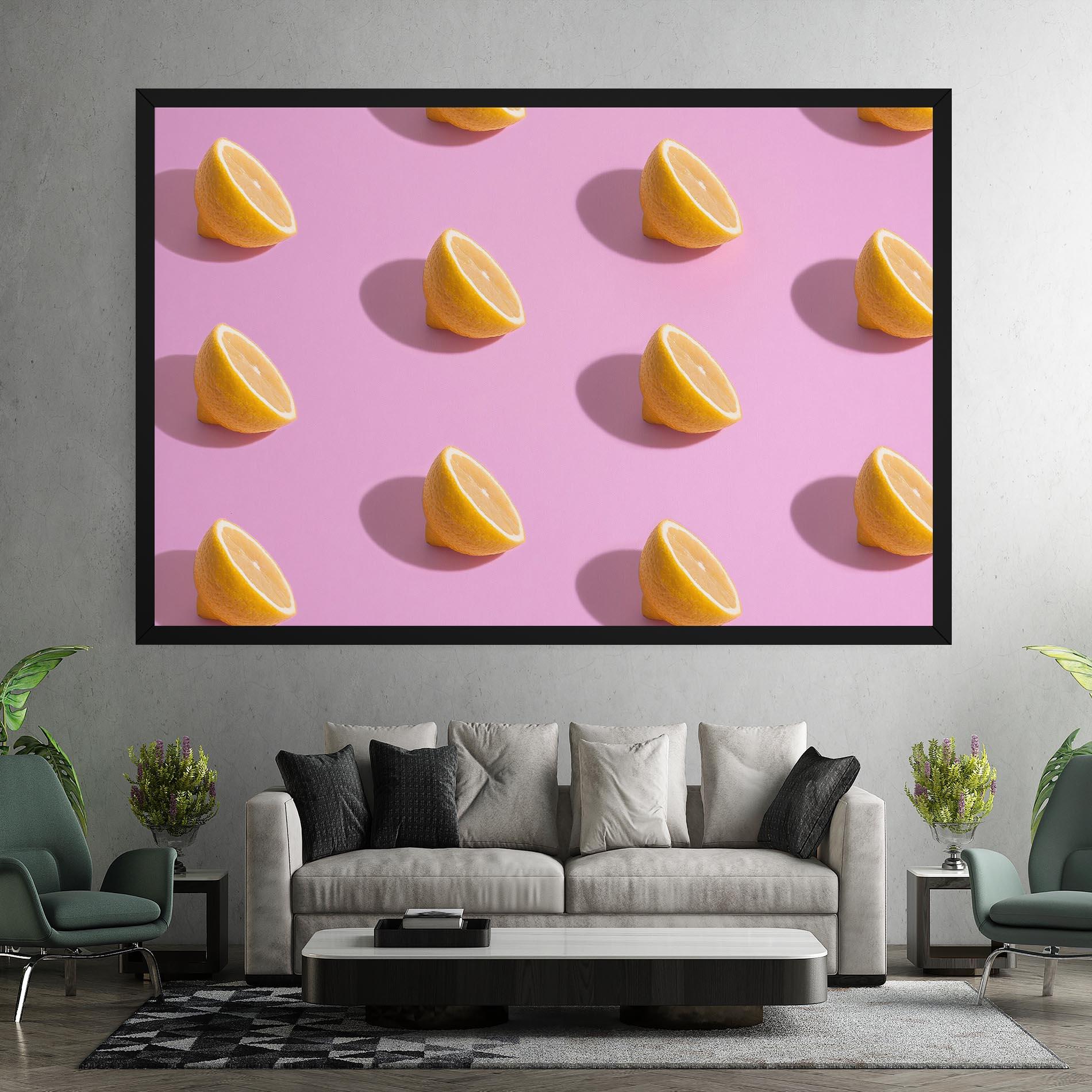 Leinwandbild Lemon Pattern mockup 7