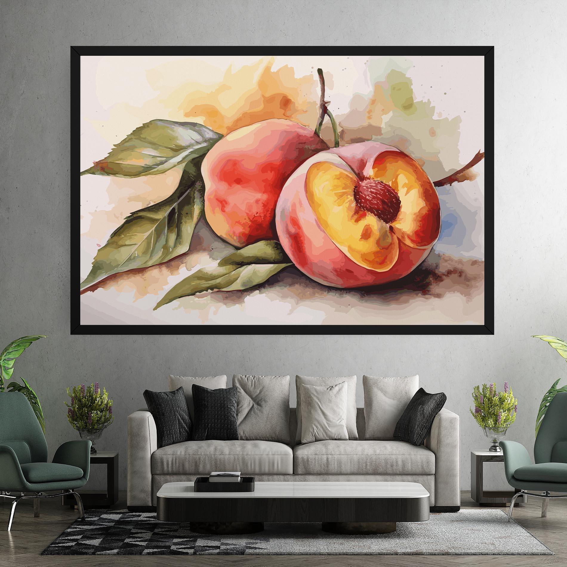 Leinwandbild Watercolor Peach mockup 7