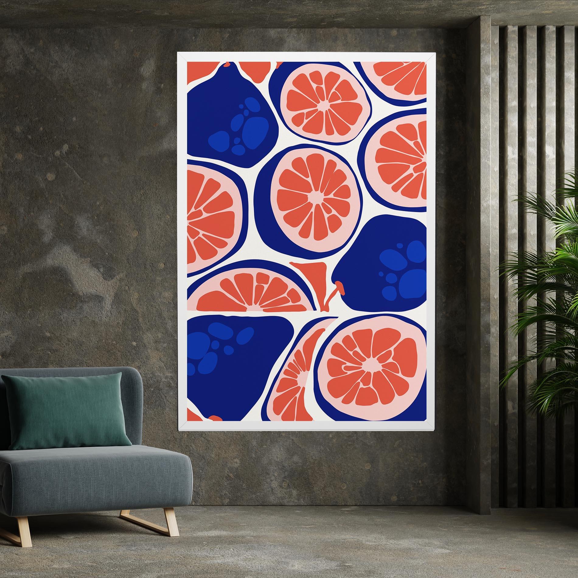 Leinwandbild Blue Pink Fruit mockup 7