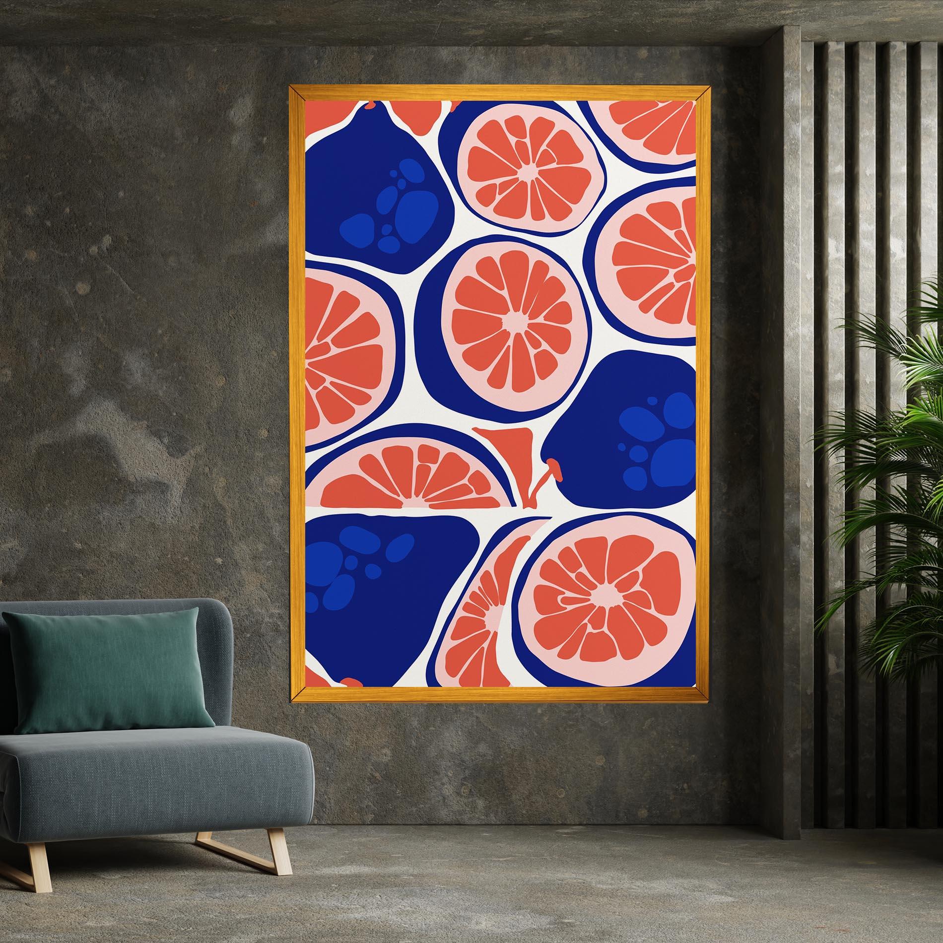 Leinwandbild Blue Pink Fruit mockup 7