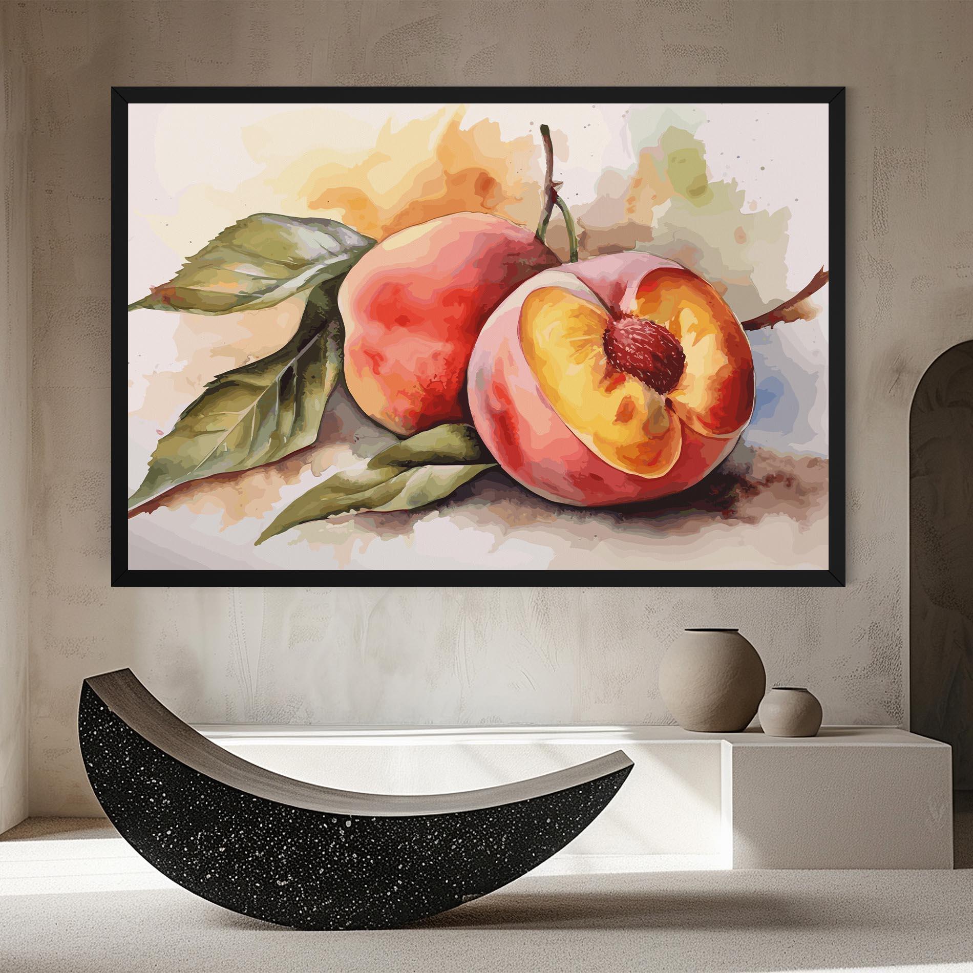 Leinwandbild Watercolor Peach mockup 8