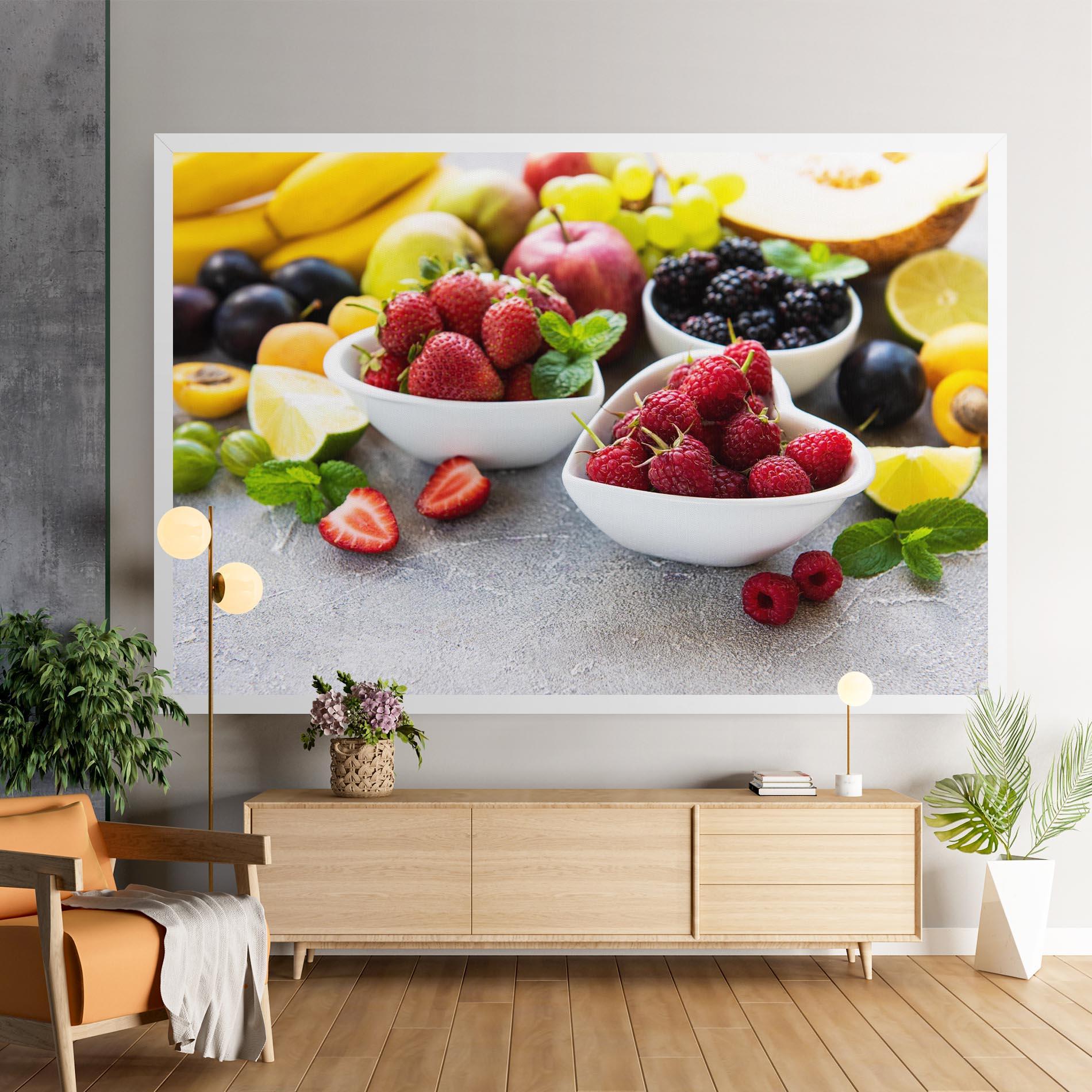 Leinwandbild Heart Fresh Fruits mockup 9