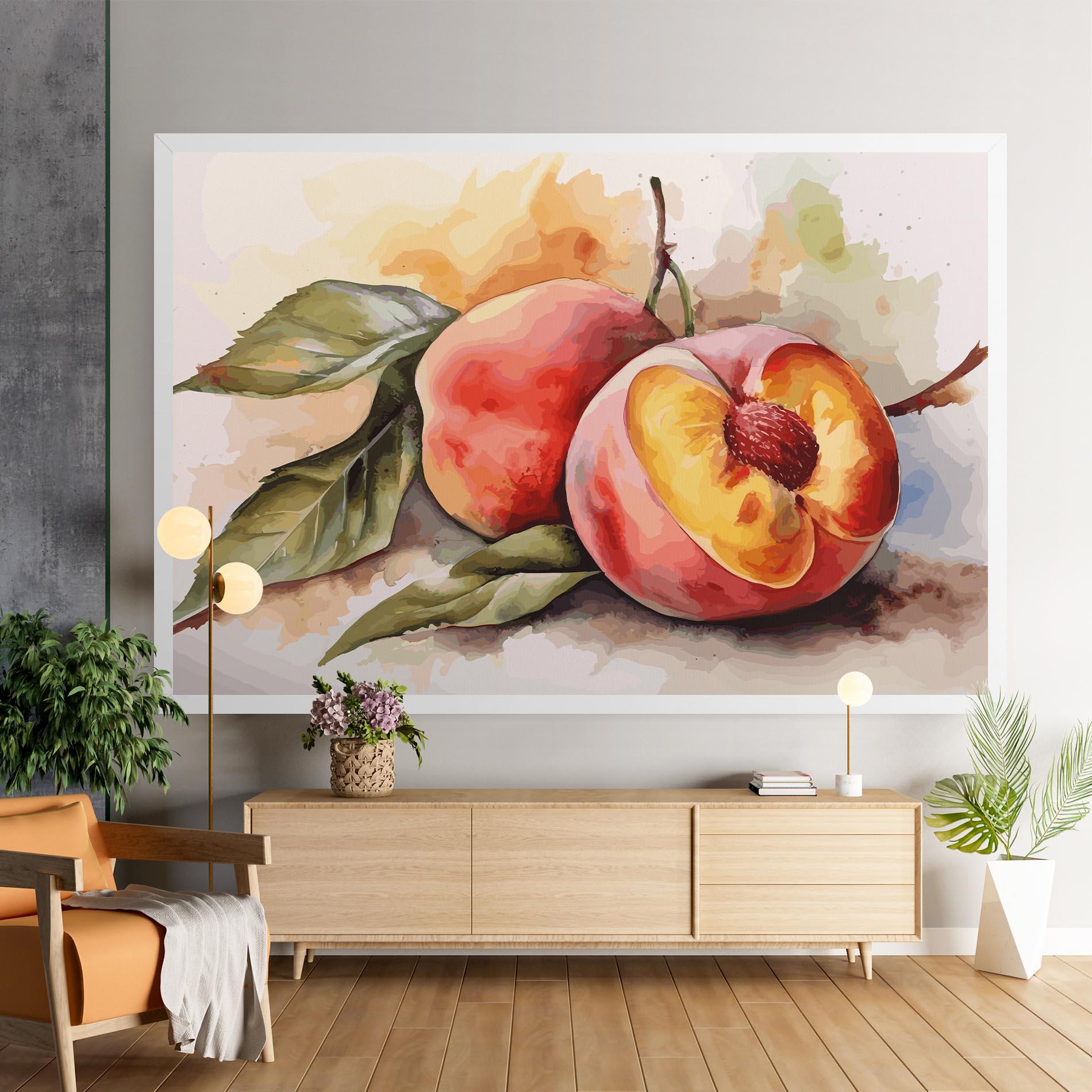 Leinwandbild Watercolor Peach mockup 9