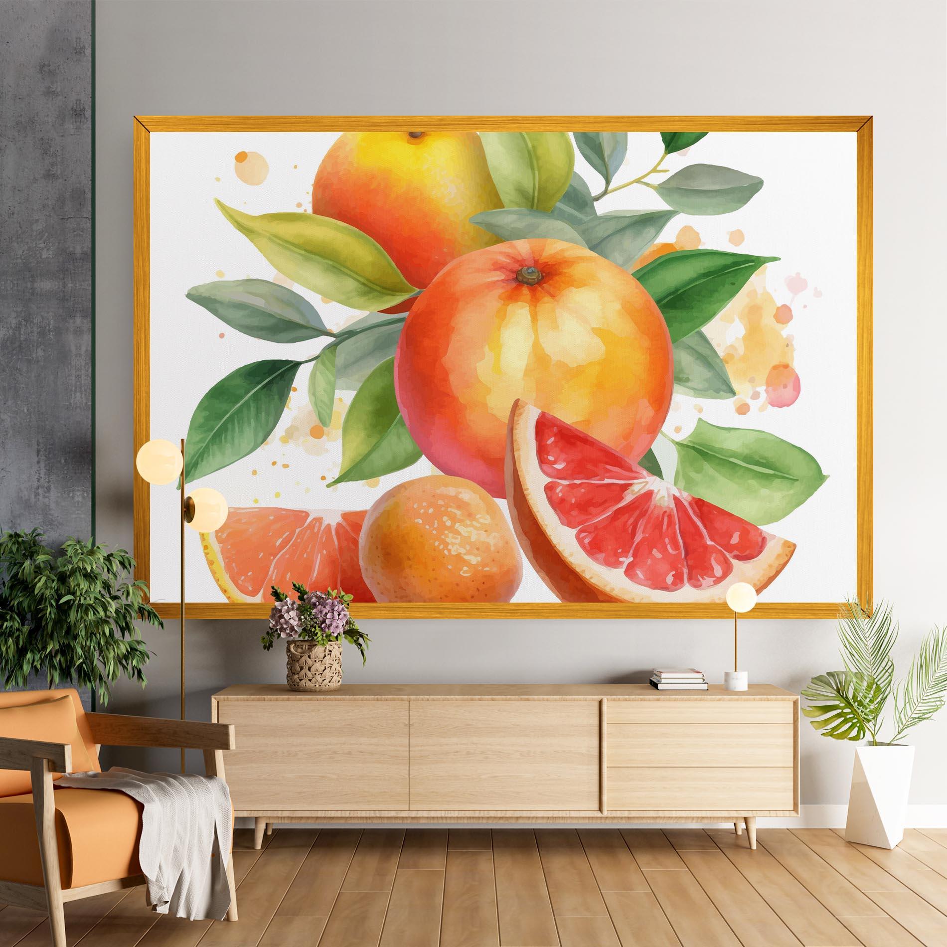 Leinwandbild Grapefruit Art mockup 9