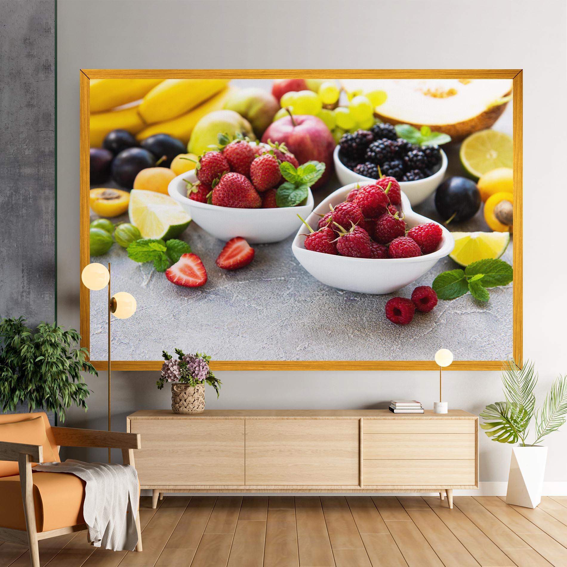 Leinwandbild Heart Fresh Fruits mockup 9