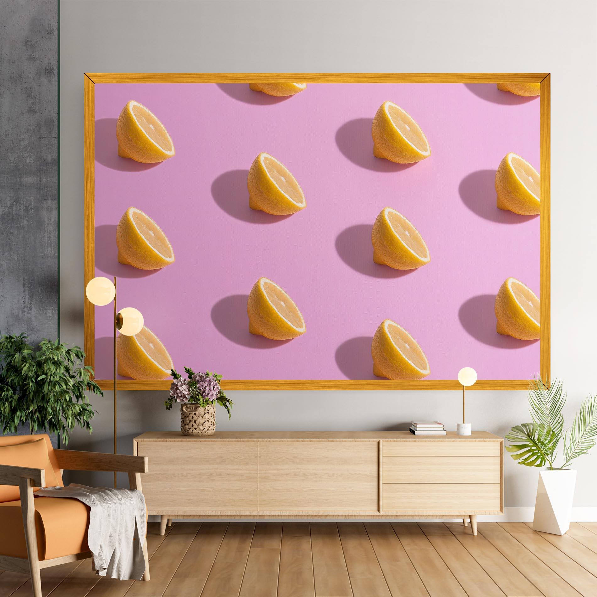 Leinwandbild Lemon Pattern mockup 9