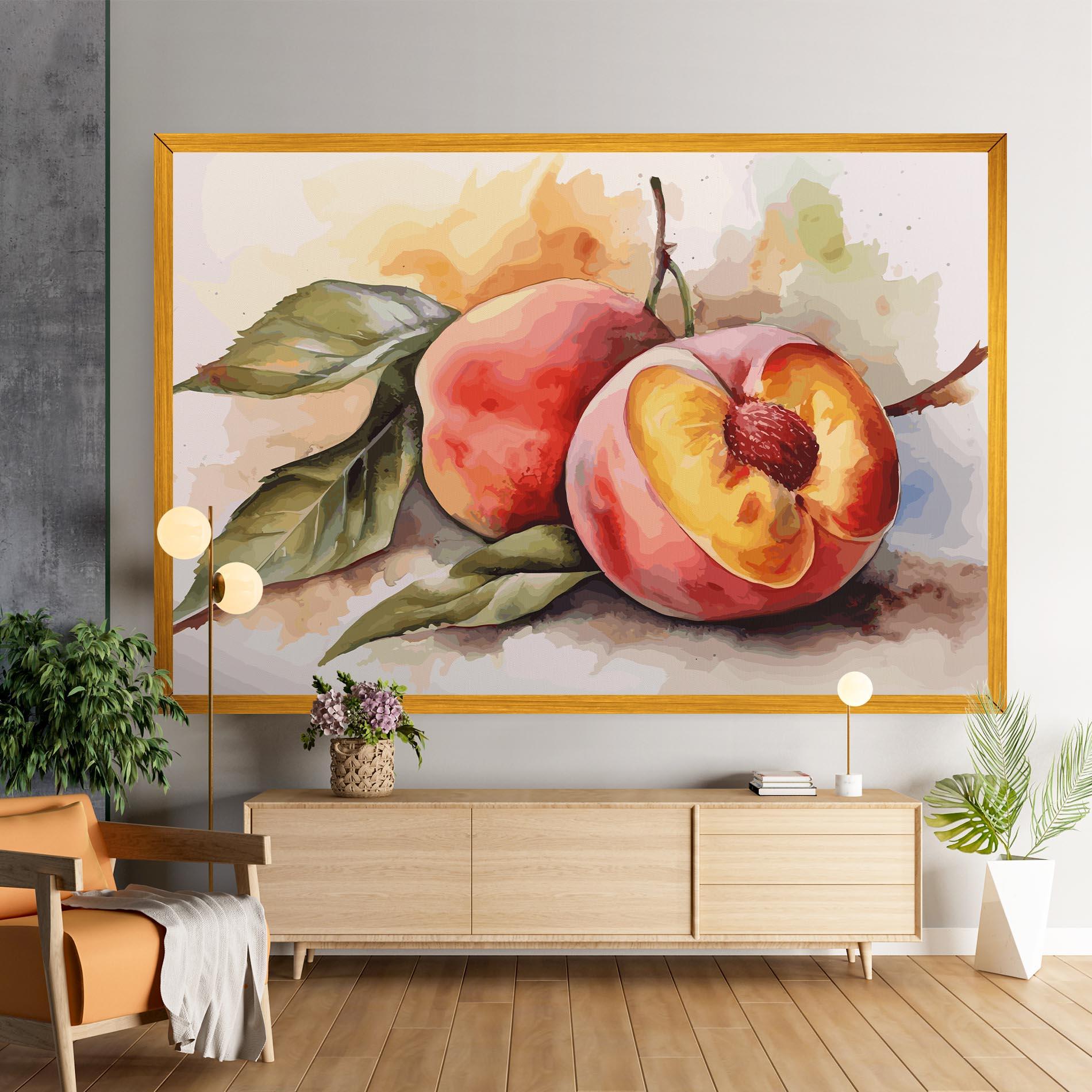Leinwandbild Watercolor Peach mockup 9
