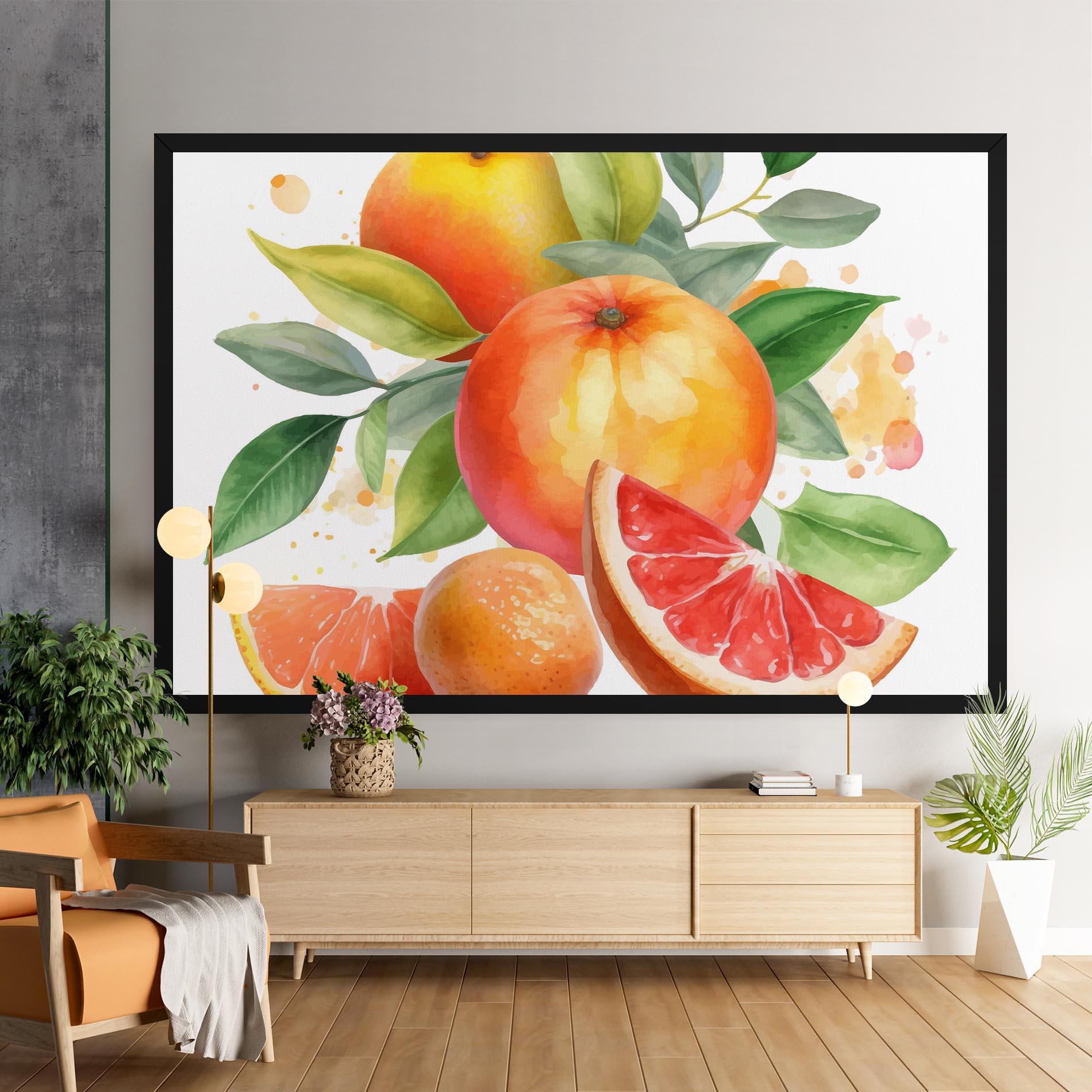 Leinwandbild Grapefruit Art mockup 9