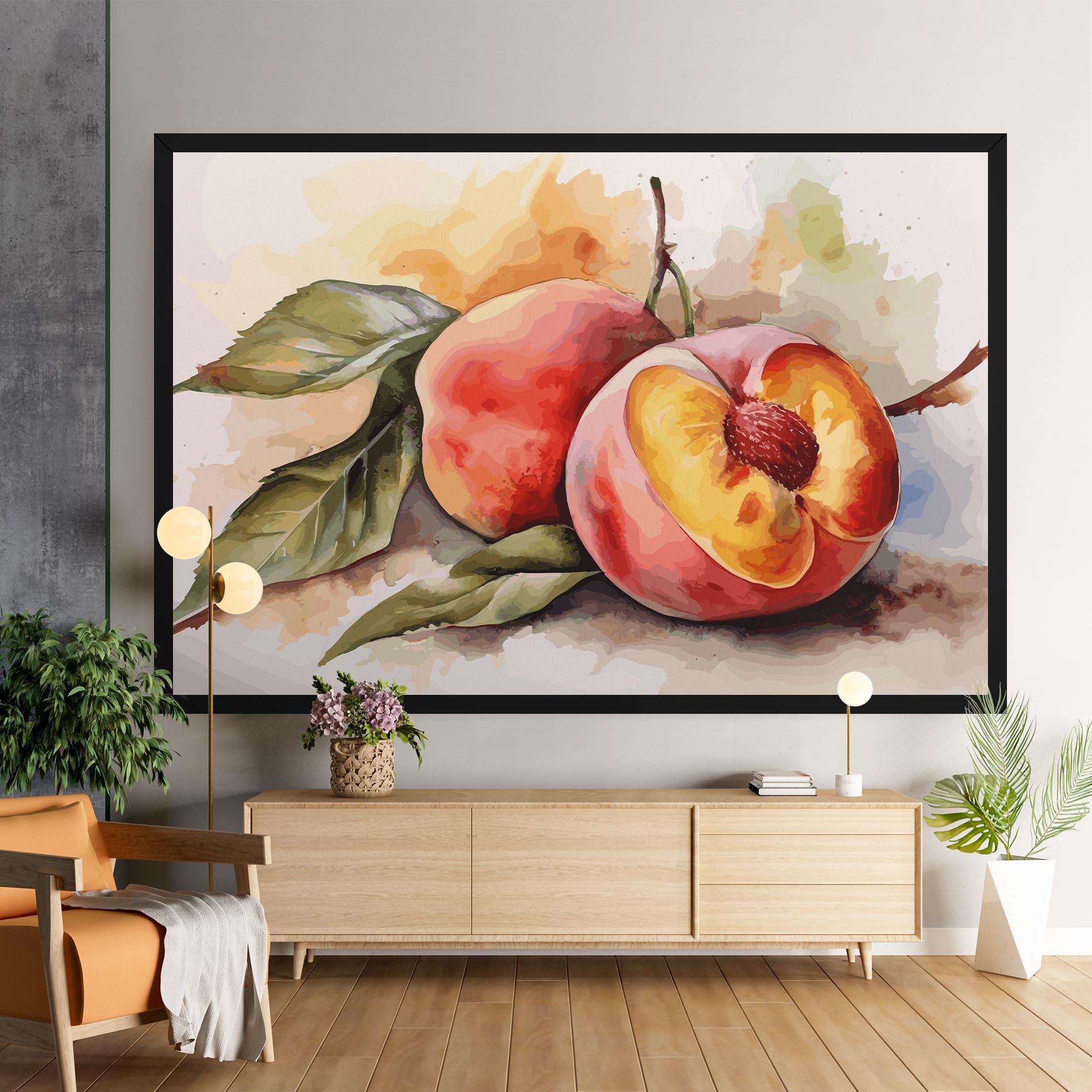 Leinwandbild Watercolor Peach mockup 9