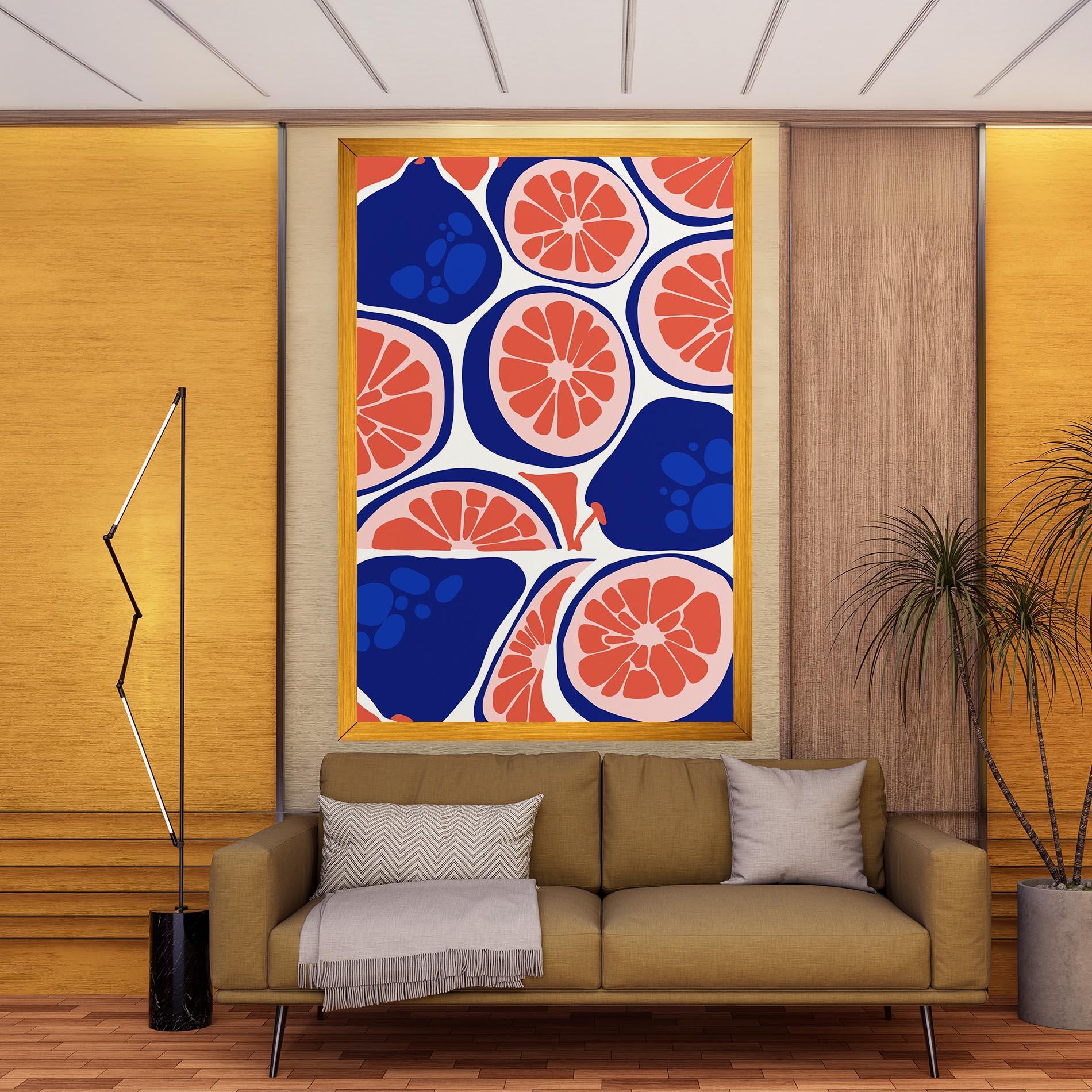 Leinwandbild Blue Pink Fruit mockup 9