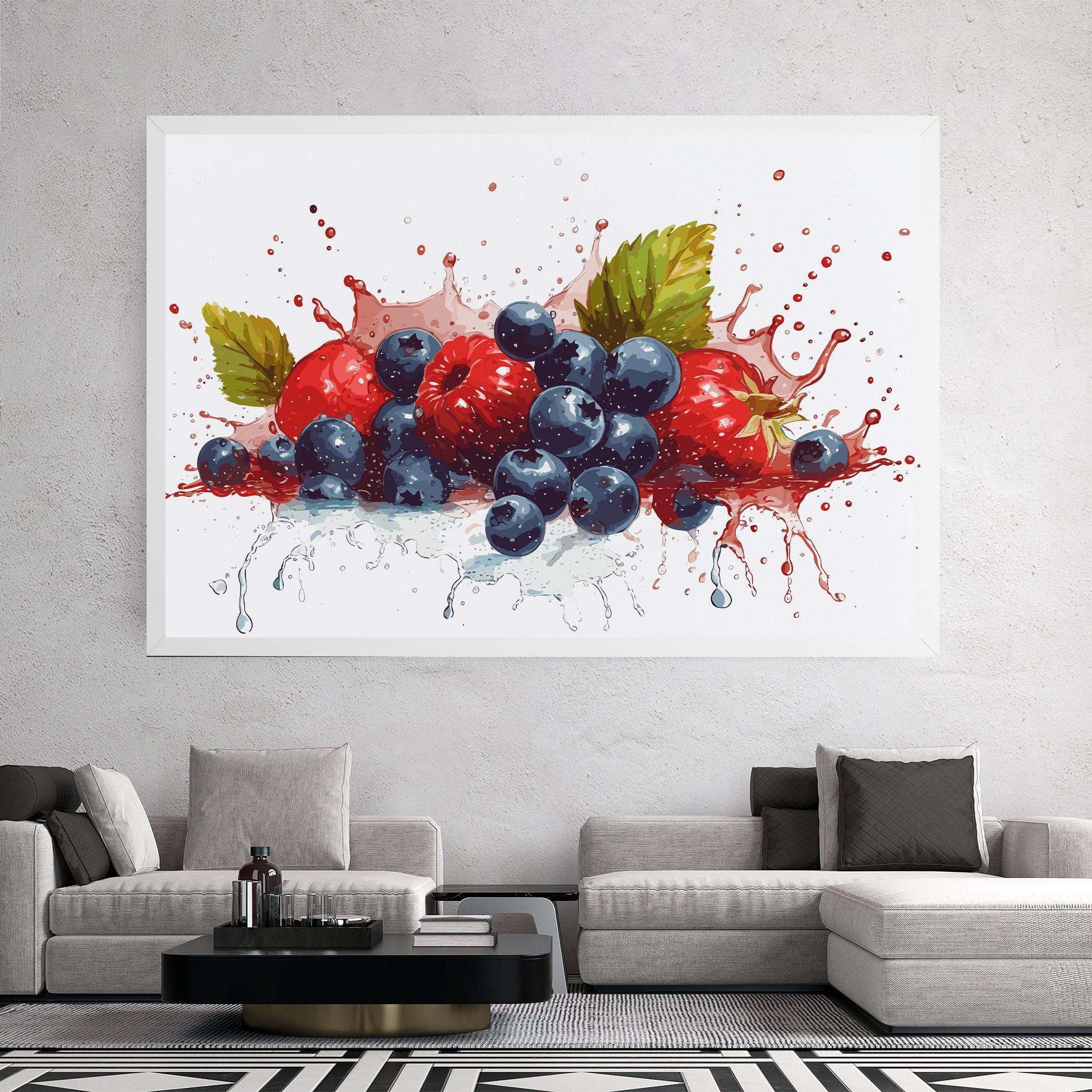 Leinwandbild Berries Art mockup 2