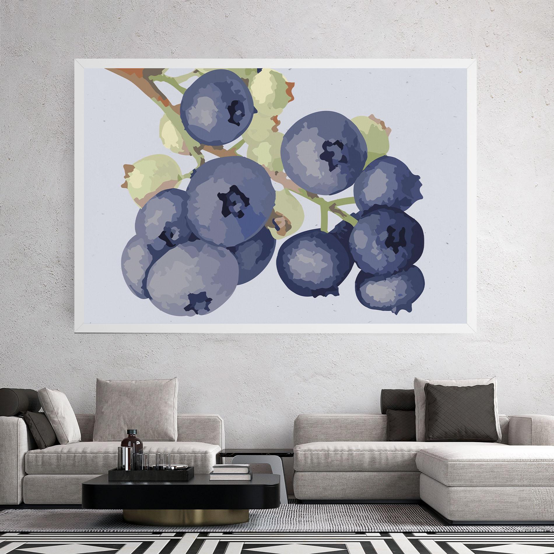 Leinwandbild Blueberries Art mockup 2