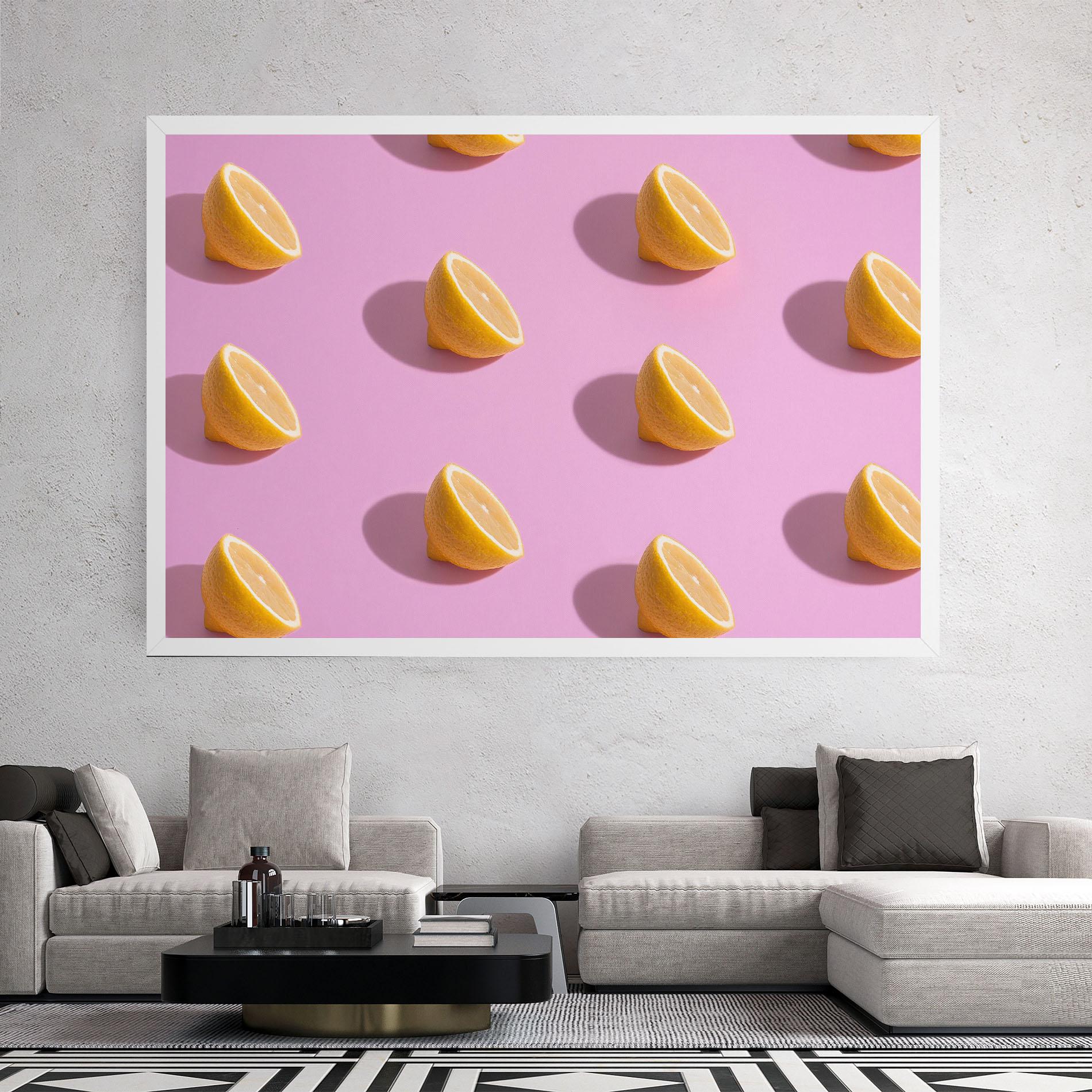 Leinwandbild Lemon Pattern mockup 2