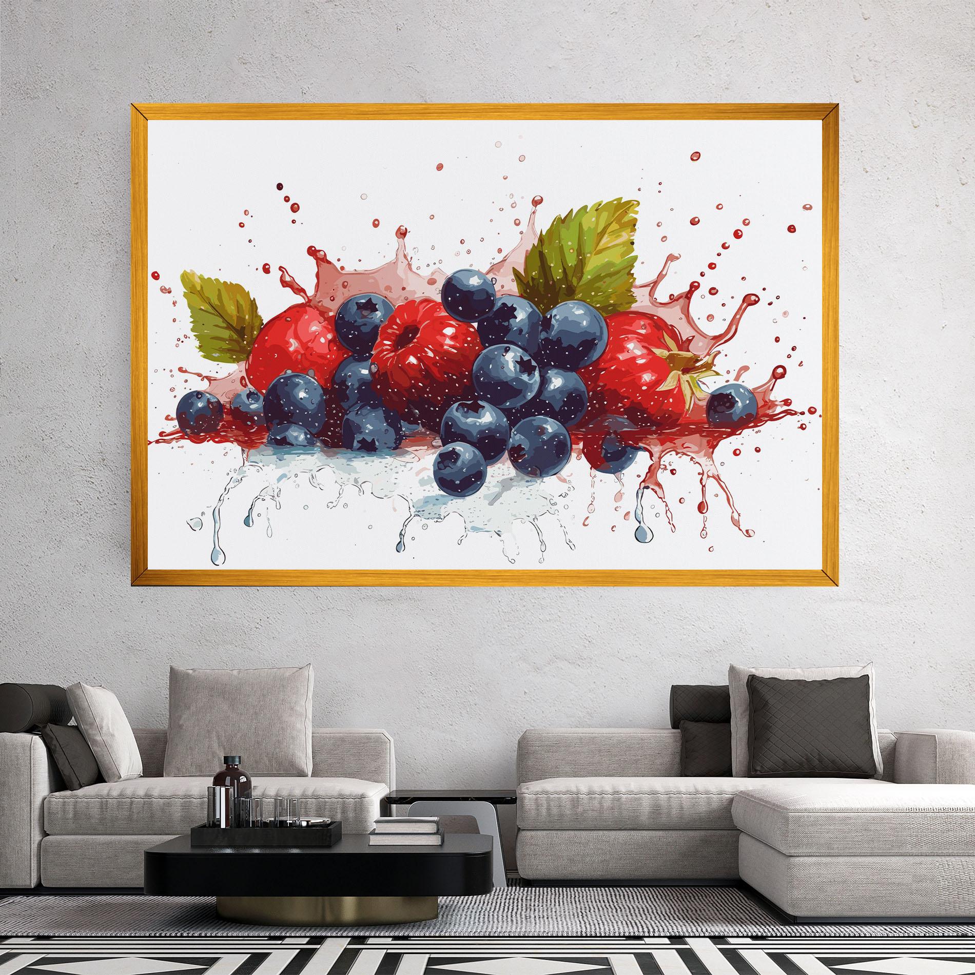 Leinwandbild Berries Art mockup 2