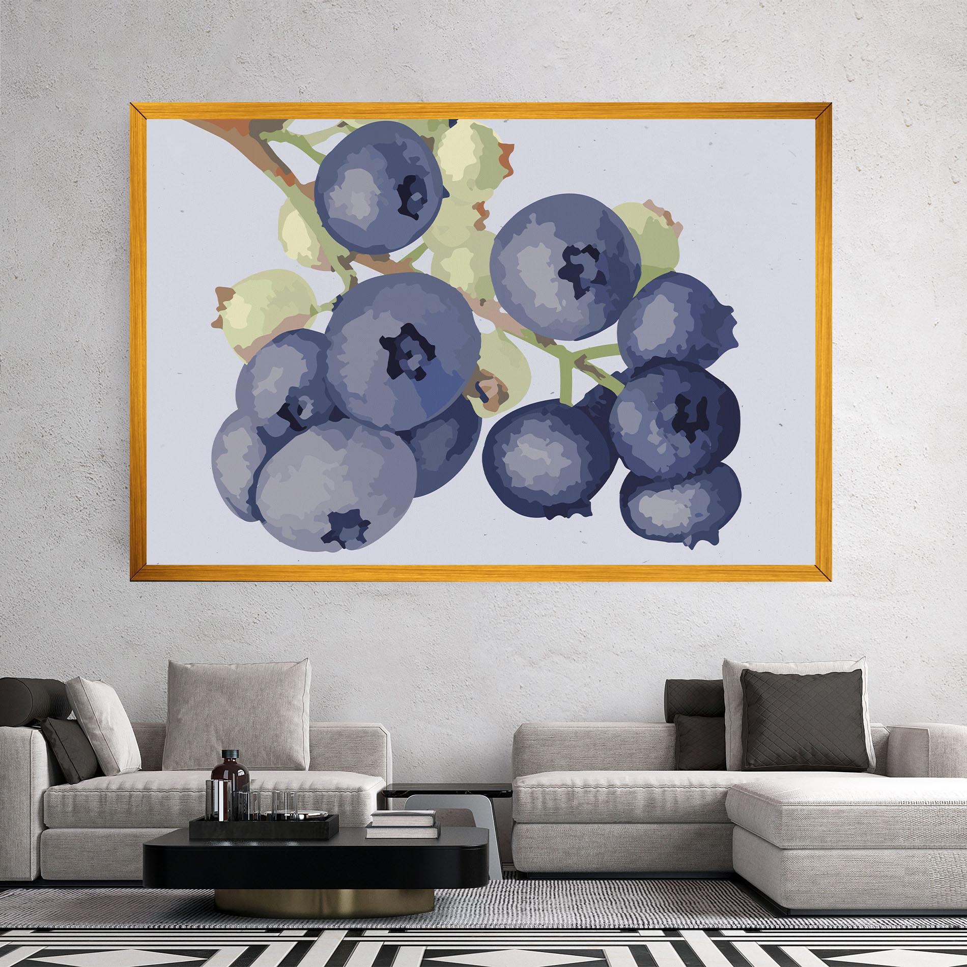 Leinwandbild Blueberries Art mockup 2
