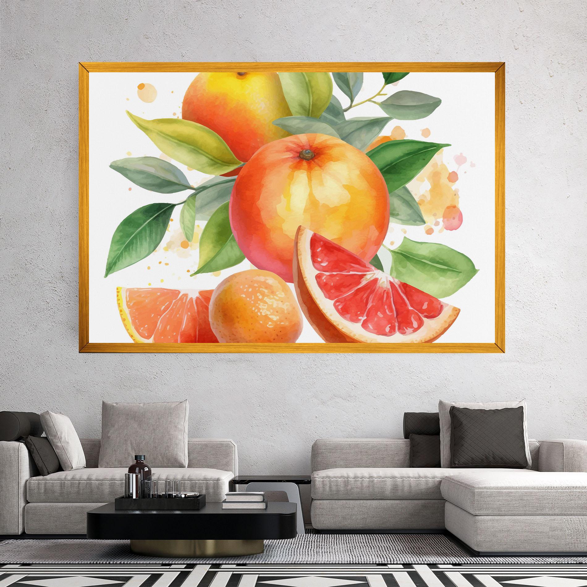 Leinwandbild Grapefruit Art mockup 2